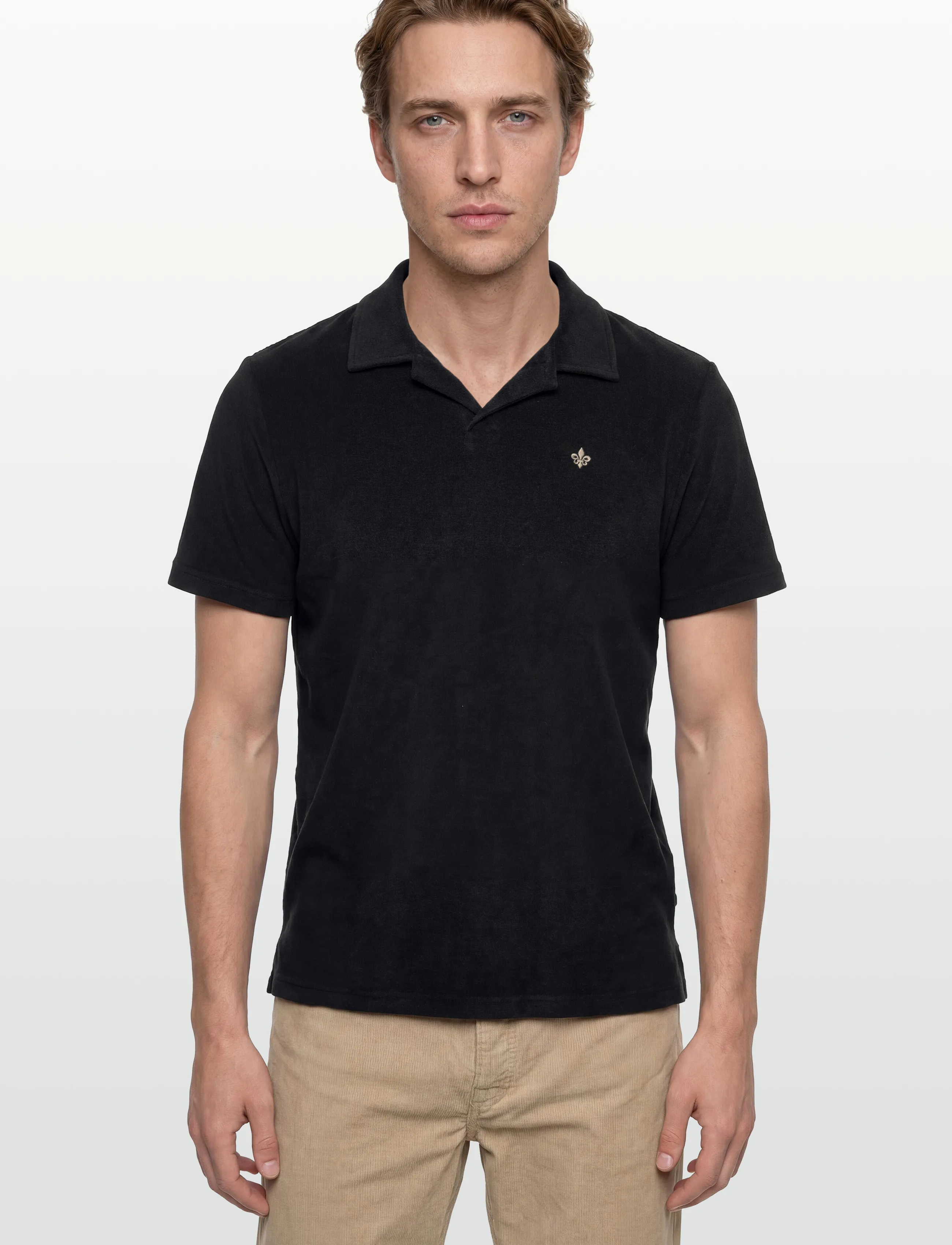 Morris - Delon Terry Shirt - short-sleeved polos - old blue - 3