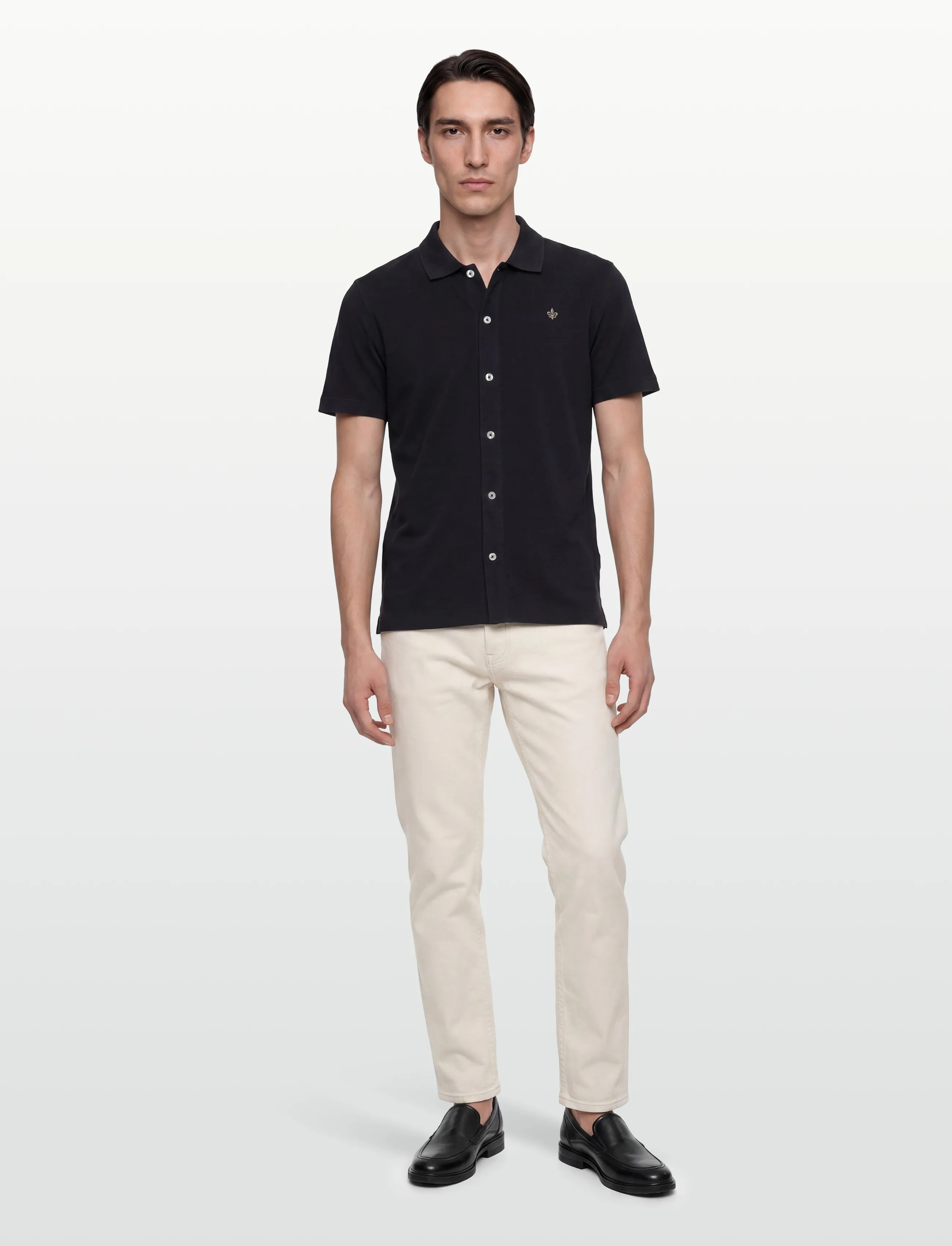 Morris Lily Terry Shirt, Mænd, Kortærmet Frotte Skjorte, Navy, Str: M