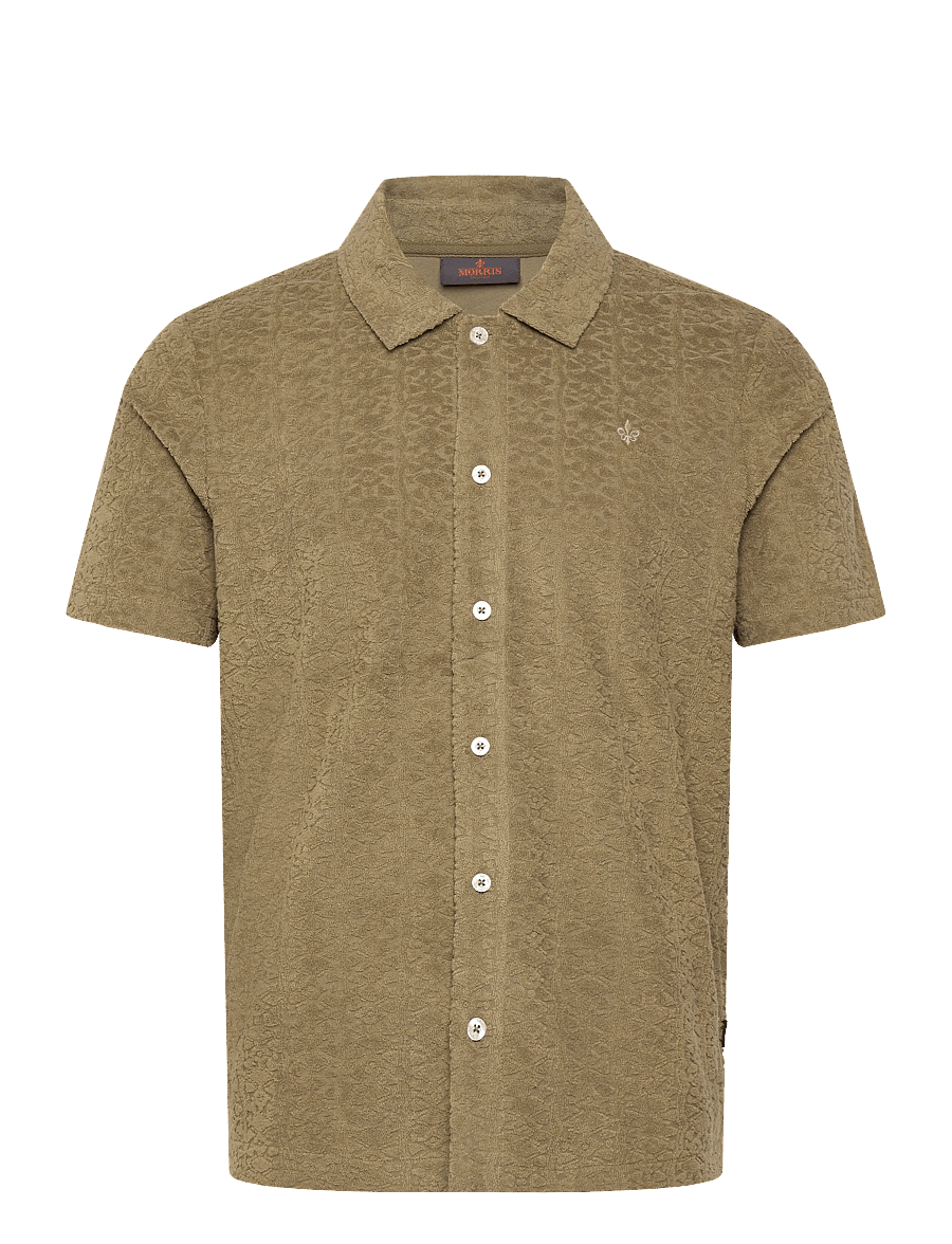 Morris - Shellby Terry Shirt - casual skjorter - olive - 1