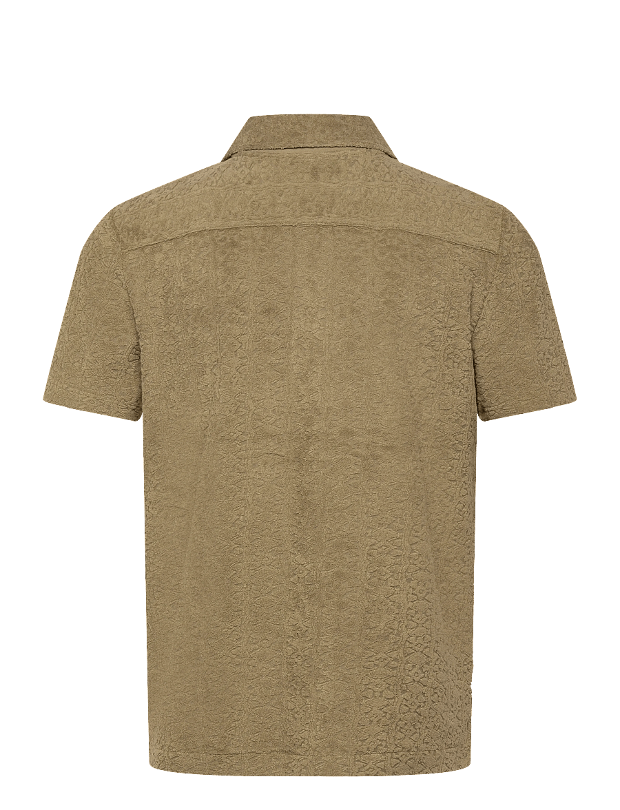 Morris - Shellby Terry Shirt - casual skjorter - olive - 2