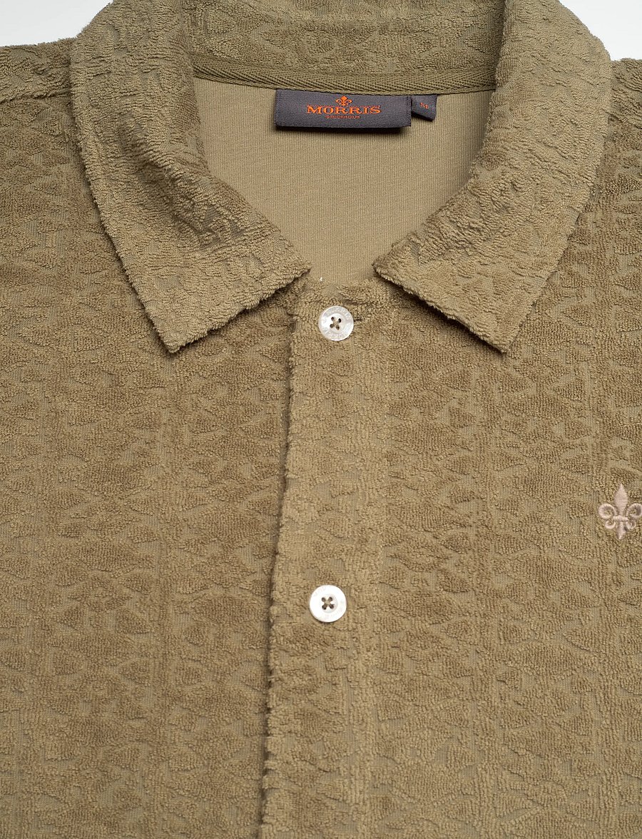 Morris - Shellby Terry Shirt - casual skjorter - olive - 5