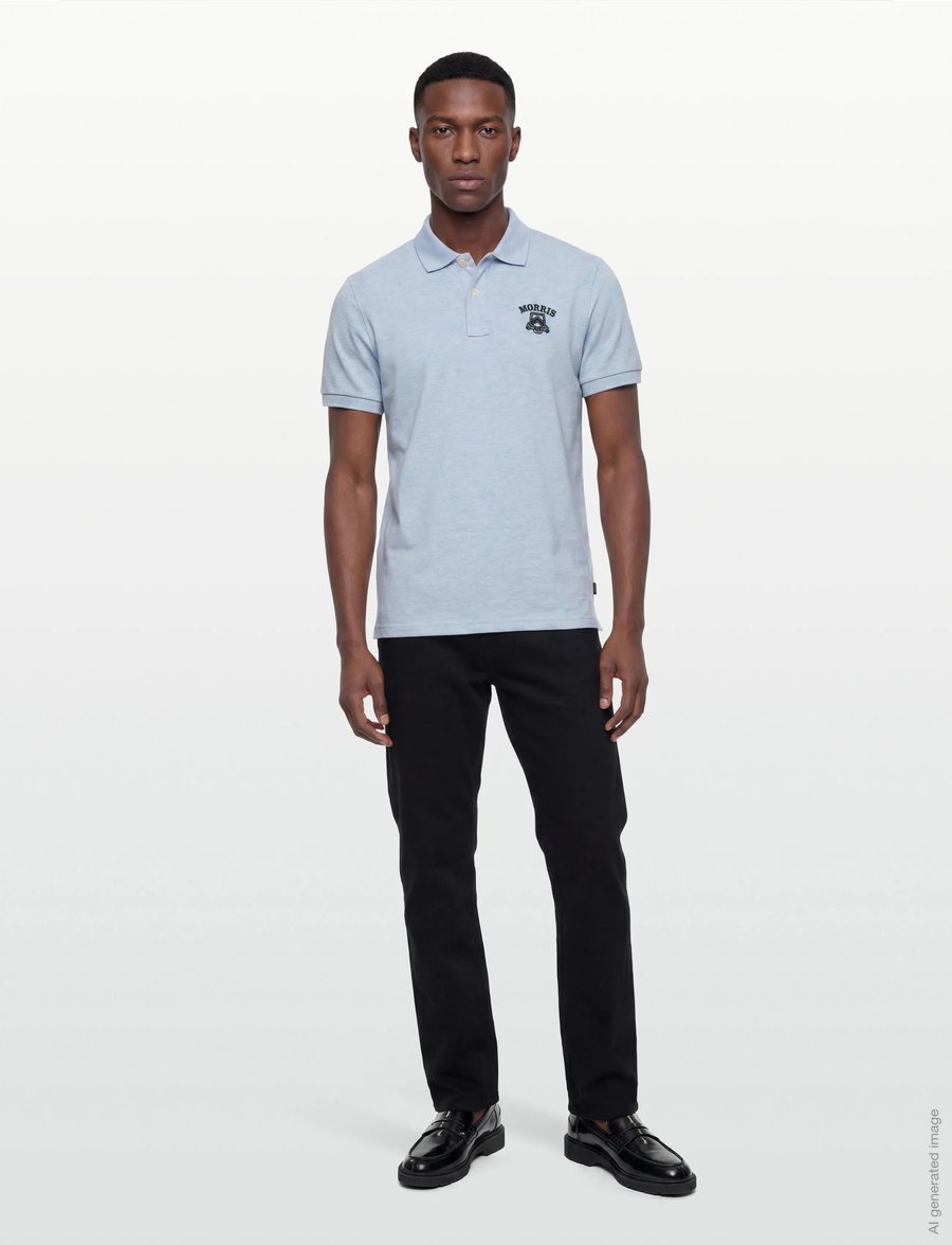 Morris - Morris Piqué Shirt - kurzärmelig - light blue - 0
