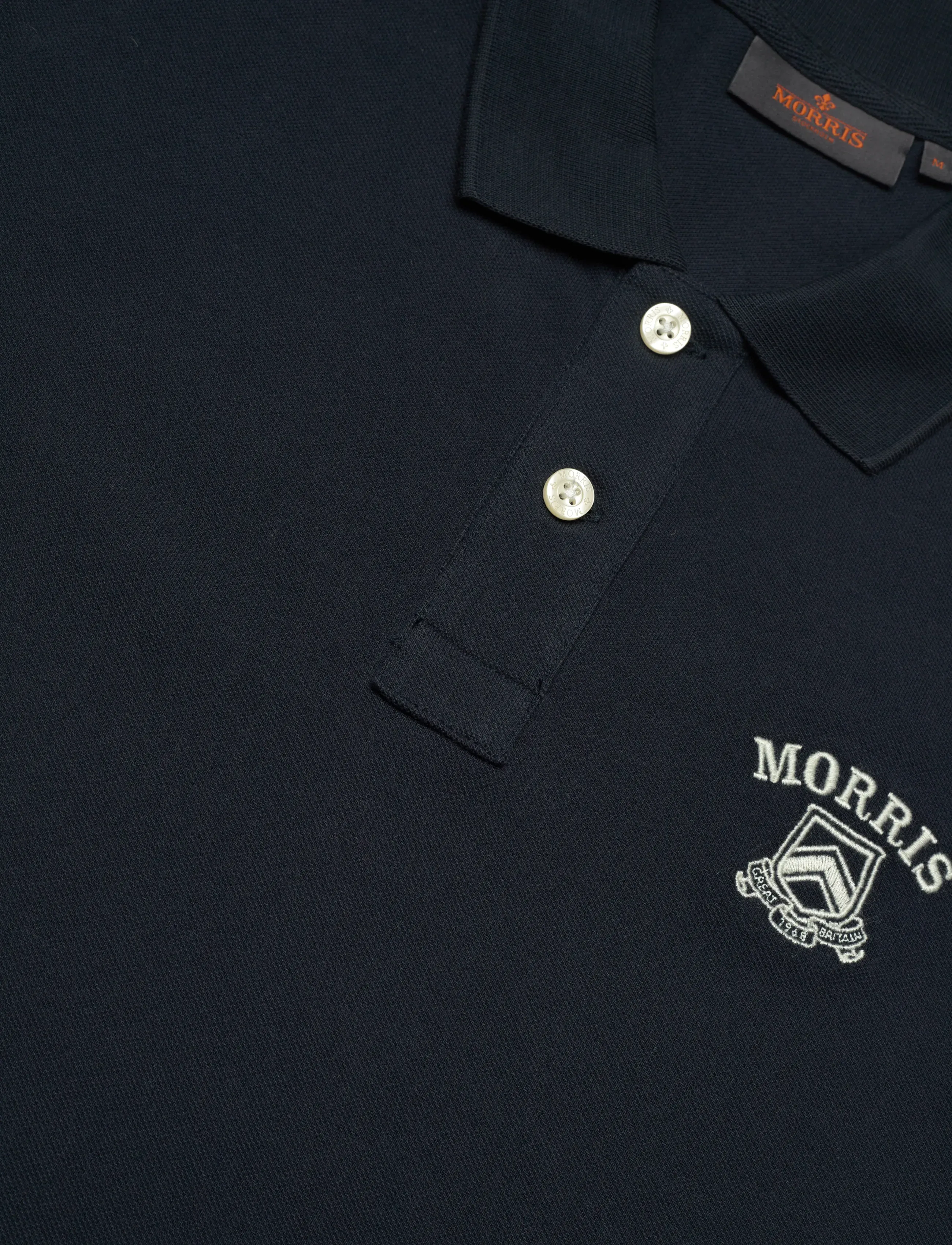 Morris - Morris Piqué Shirt - short-sleeved polos - old blue - 5
