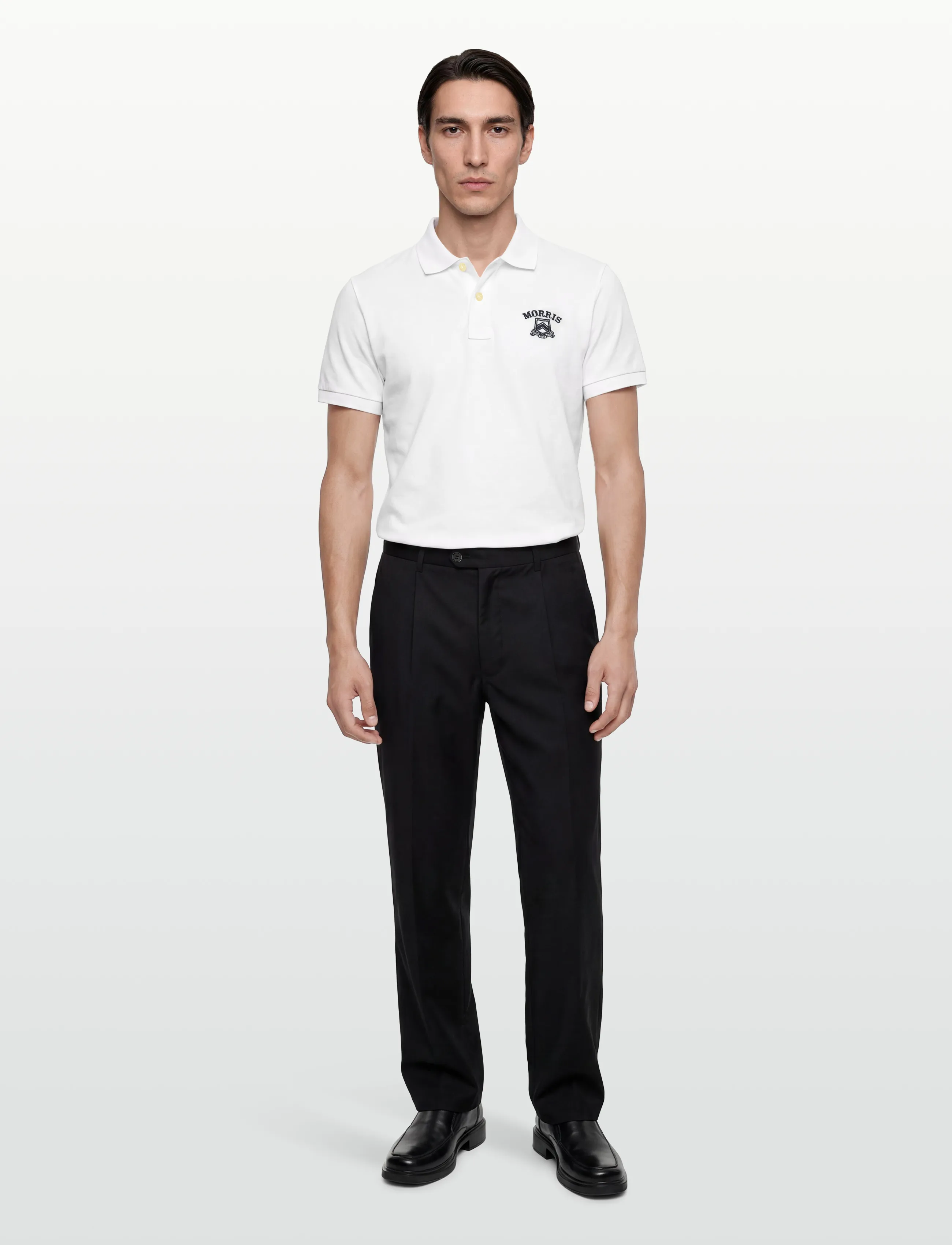 Morris Piqué Shirt, Mænd, Piqué Skjorte, Hvid, Str: M