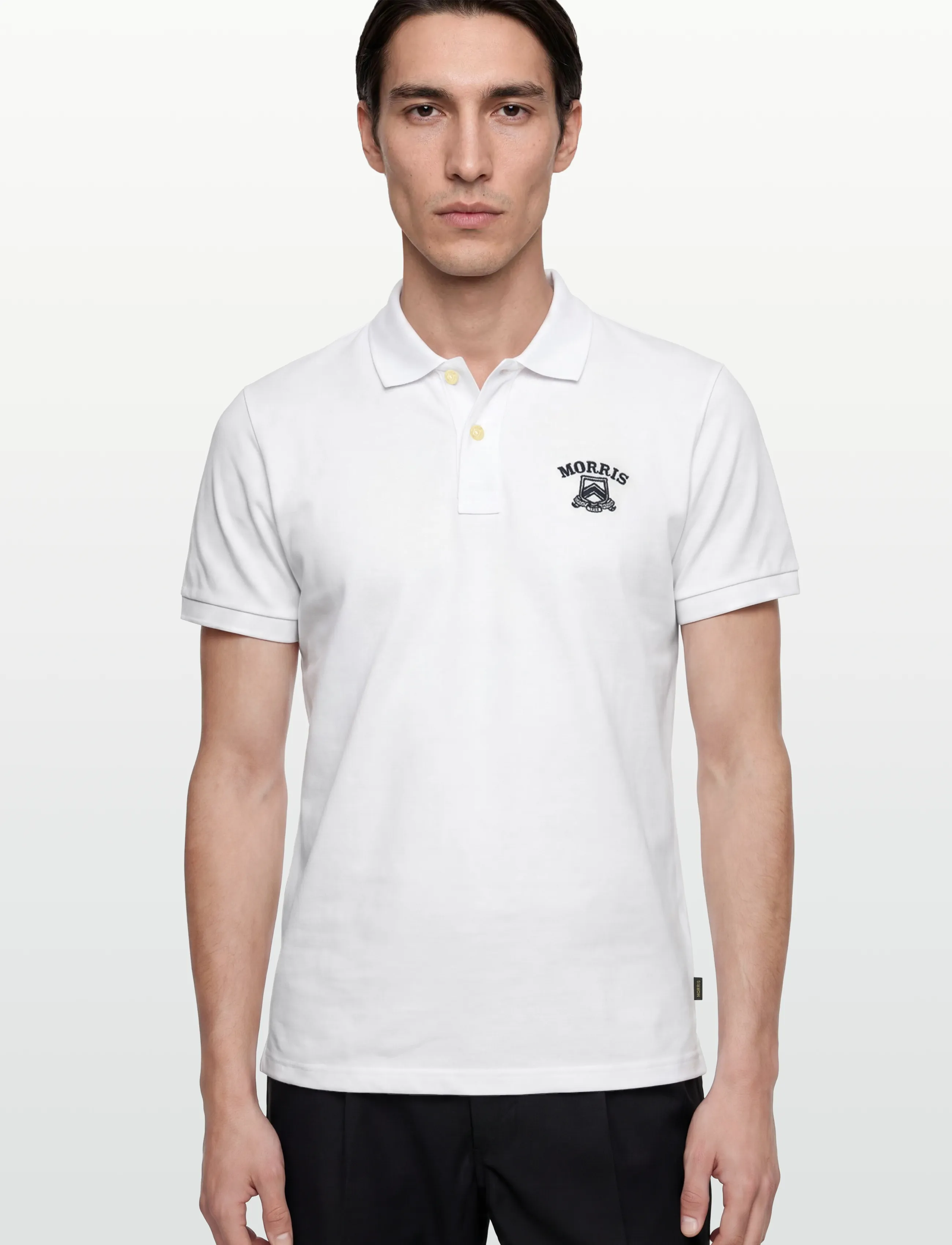 Morris - Morris Piqué Shirt - short-sleeved polos - white - 3