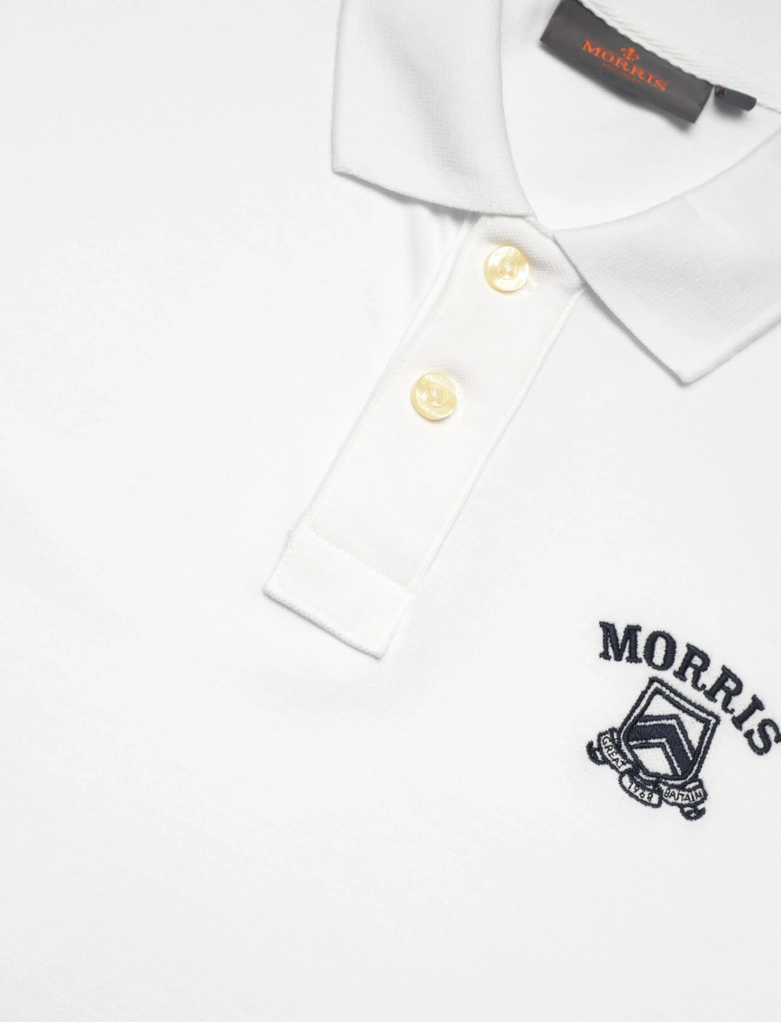 Morris - Morris Piqué Shirt - short-sleeved polos - white - 5