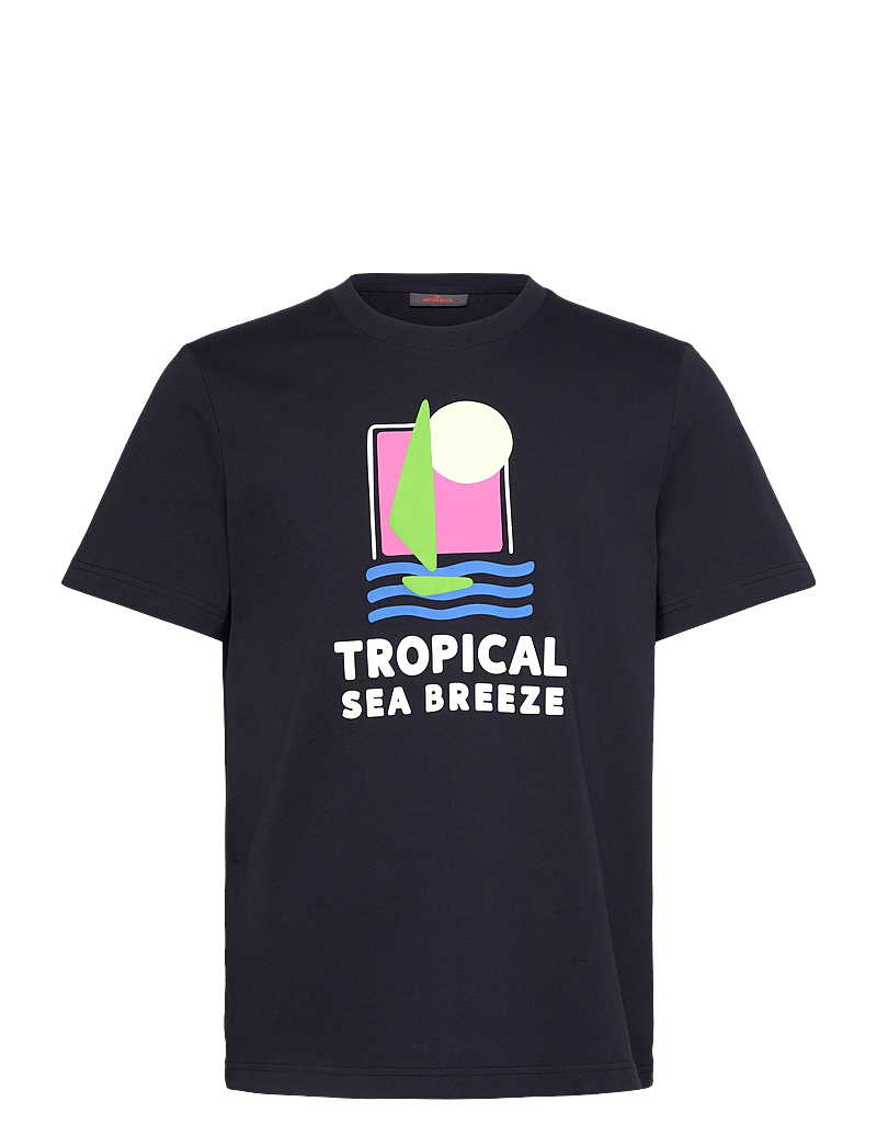 Morris - Seaton Mixed Tee - short-sleeved t-shirts - old blue - 0