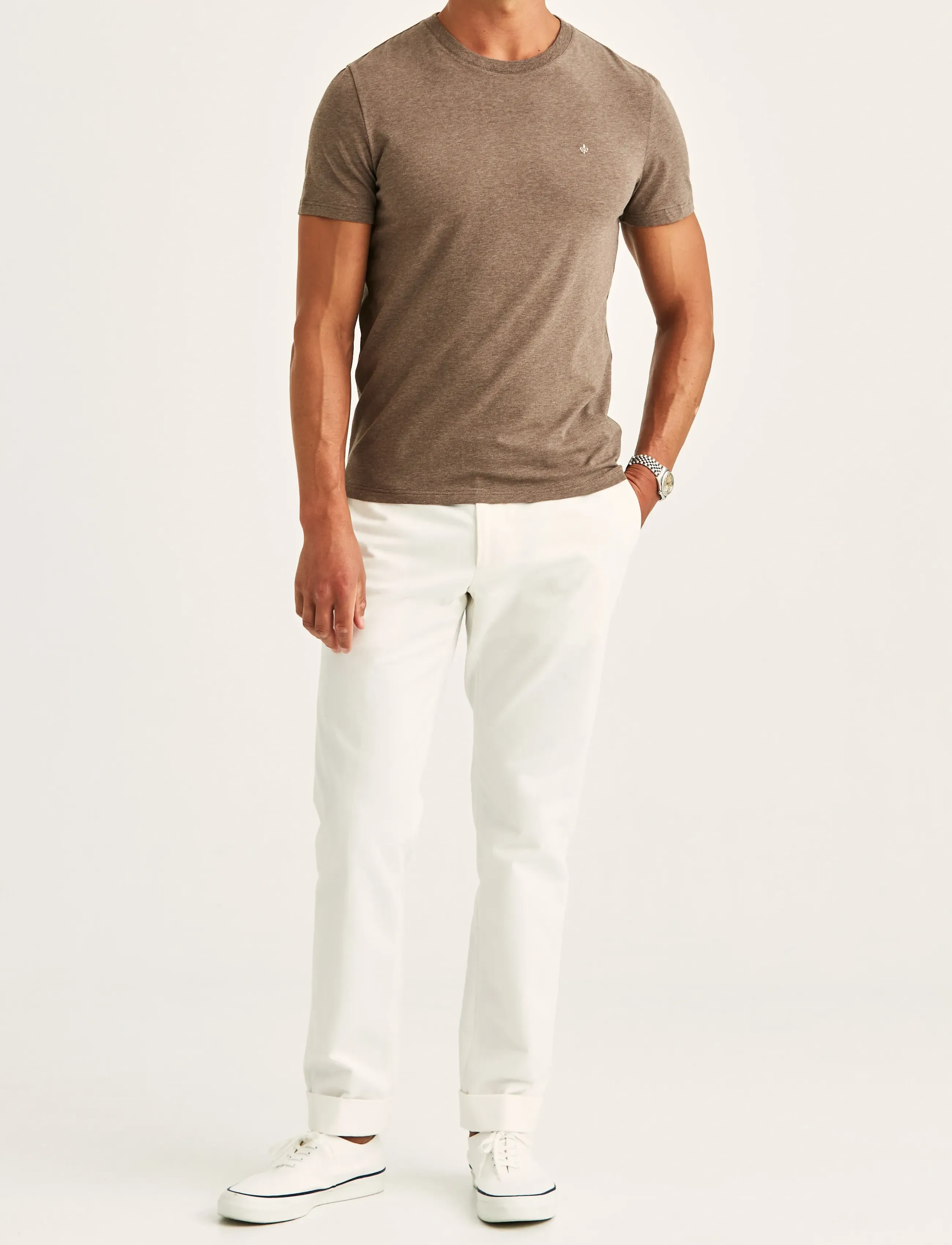 Morris - James Tee - kurzärmelige t-shirts - brown - 3