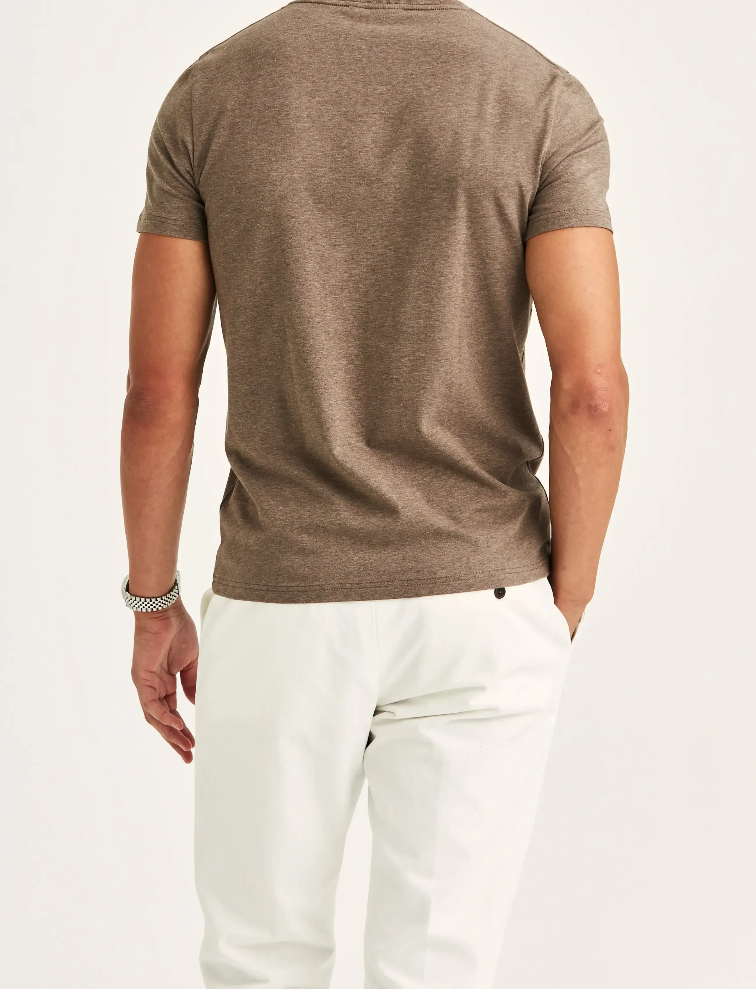 Morris - James Tee - kurzärmelige t-shirts - brown - 4