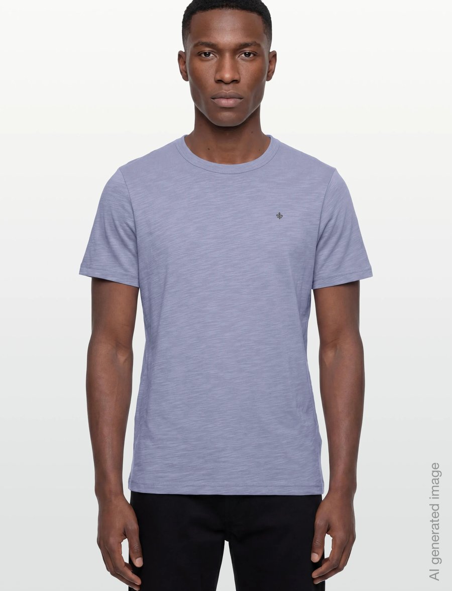 Morris - Watson Slub Tee - kurzärmelige t-shirts - blue - 3
