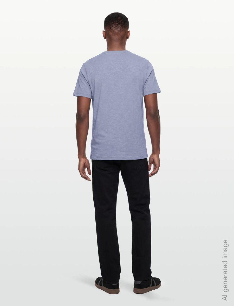 Morris - Watson Slub Tee - kurzärmelige t-shirts - blue - 4