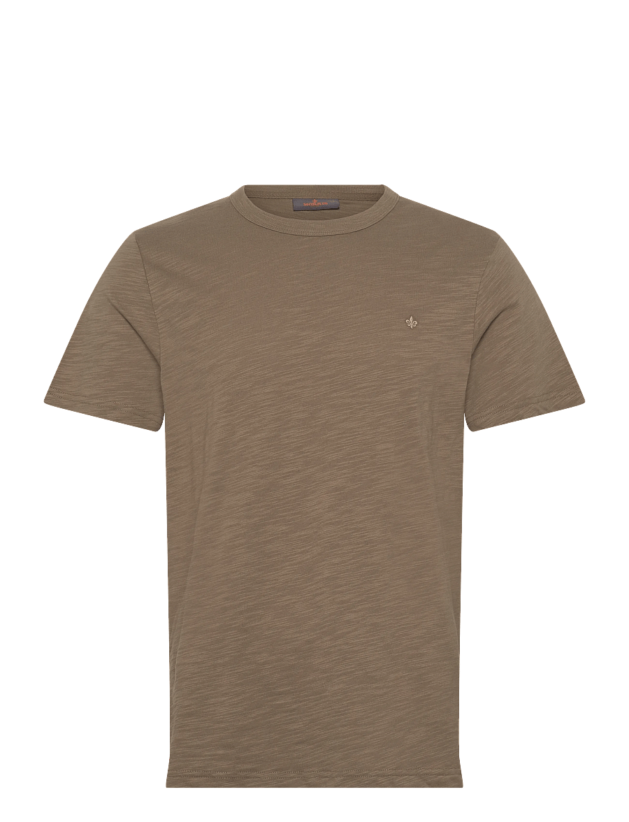 Morris - Watson Slub Tee - short-sleeved t-shirts - olive - 1