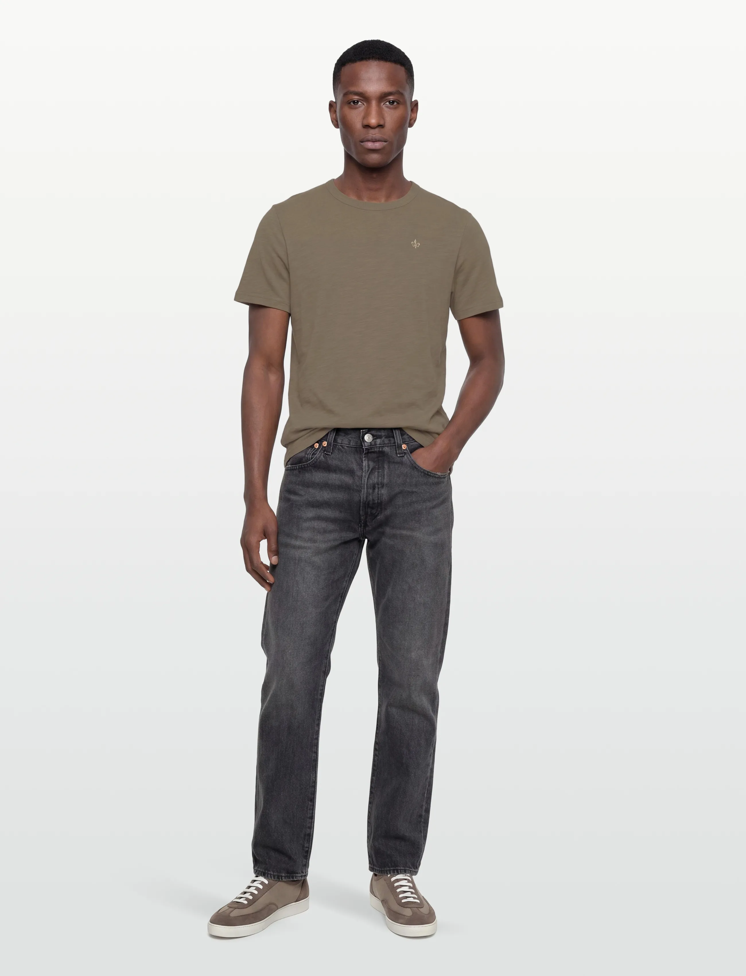 Morris Watson Slub Tee - Tøj - OLIVE / khaki/green