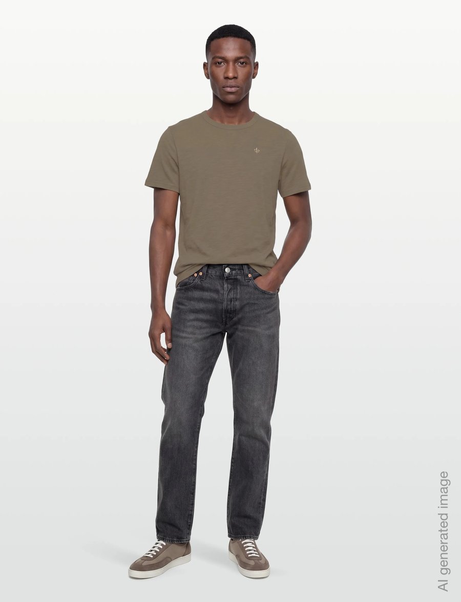 Morris - Watson Slub Tee - short-sleeved t-shirts - olive - 0