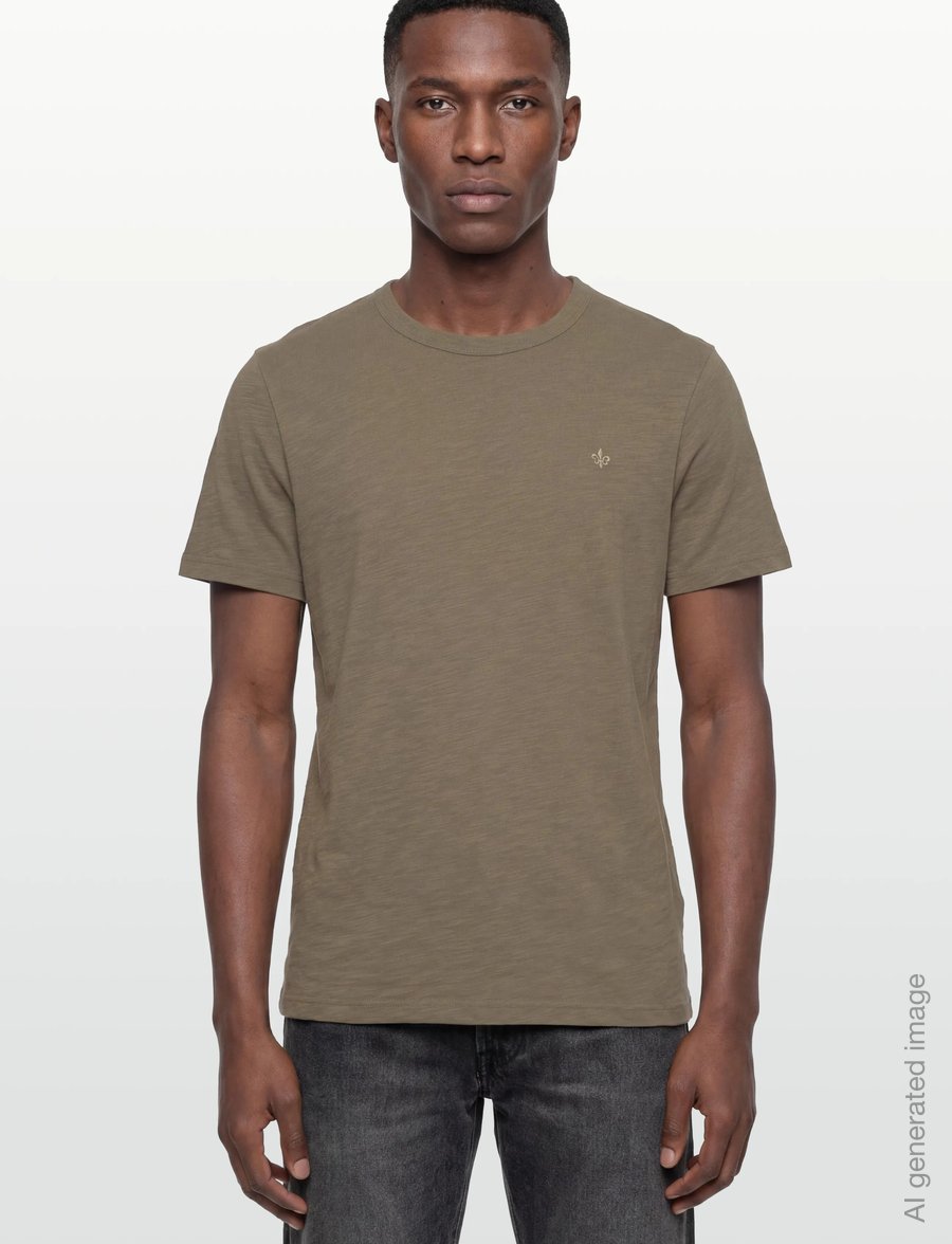 Morris - Watson Slub Tee - short-sleeved t-shirts - olive - 3