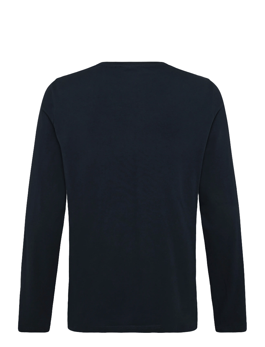 Morris - James Stretch LS Crew Neck T-Shirt - long-sleeved t-shirts - old blue - 2