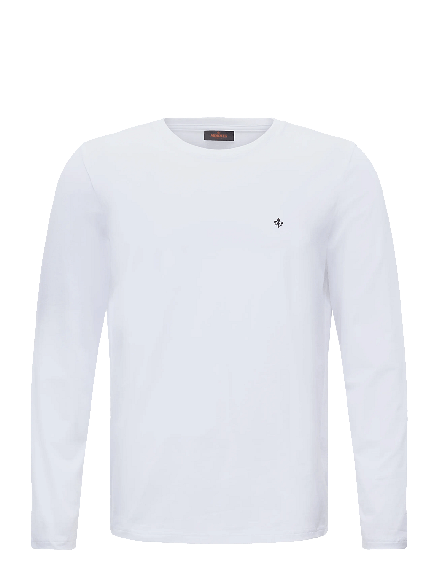 Morris - James Stretch LS Crew Neck T-Shirt - pikkade varrukatega t-särgid - white - 1