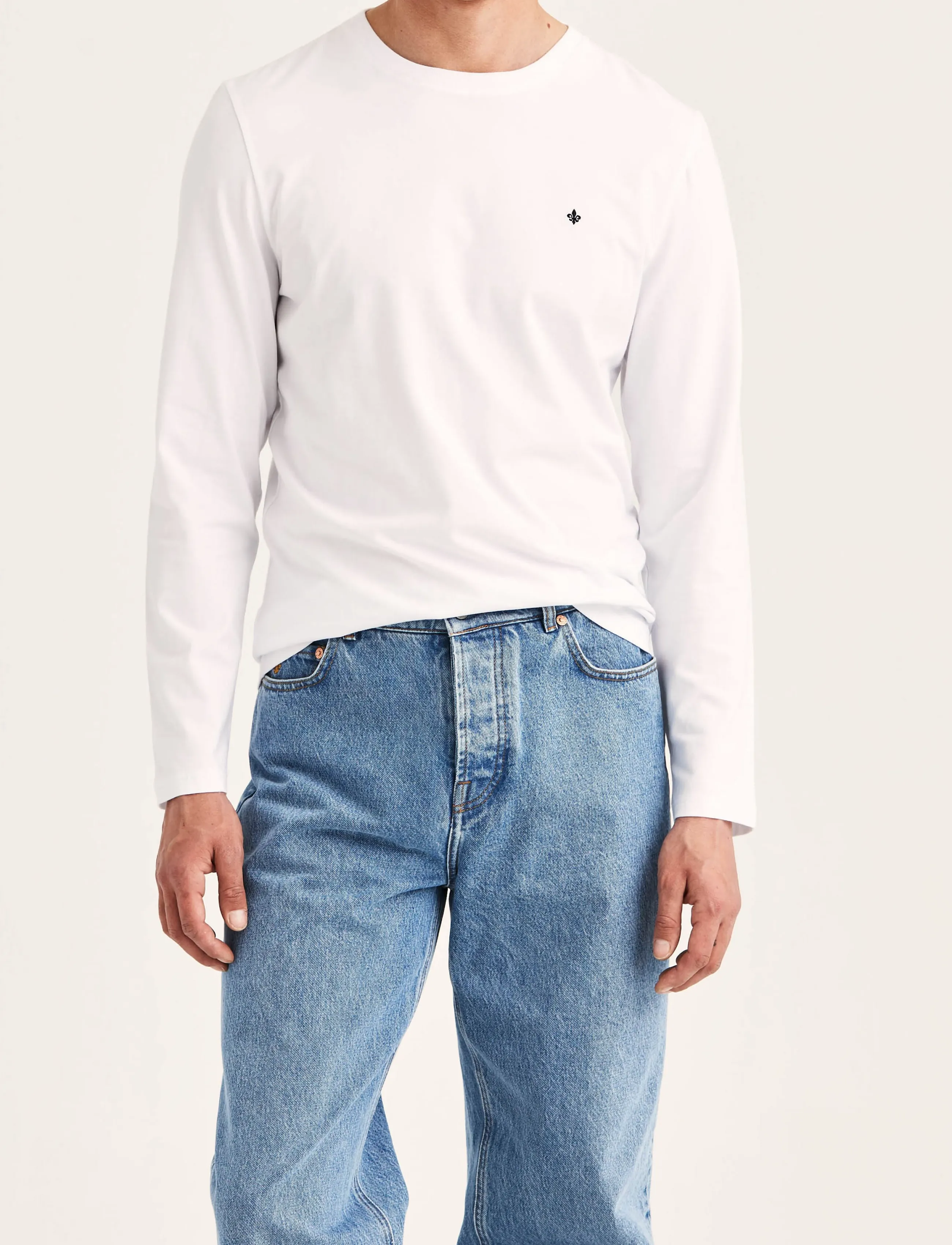 Morris James Stretch LS Crew Neck T-Shirt - Achetez par style - WHITE / white
