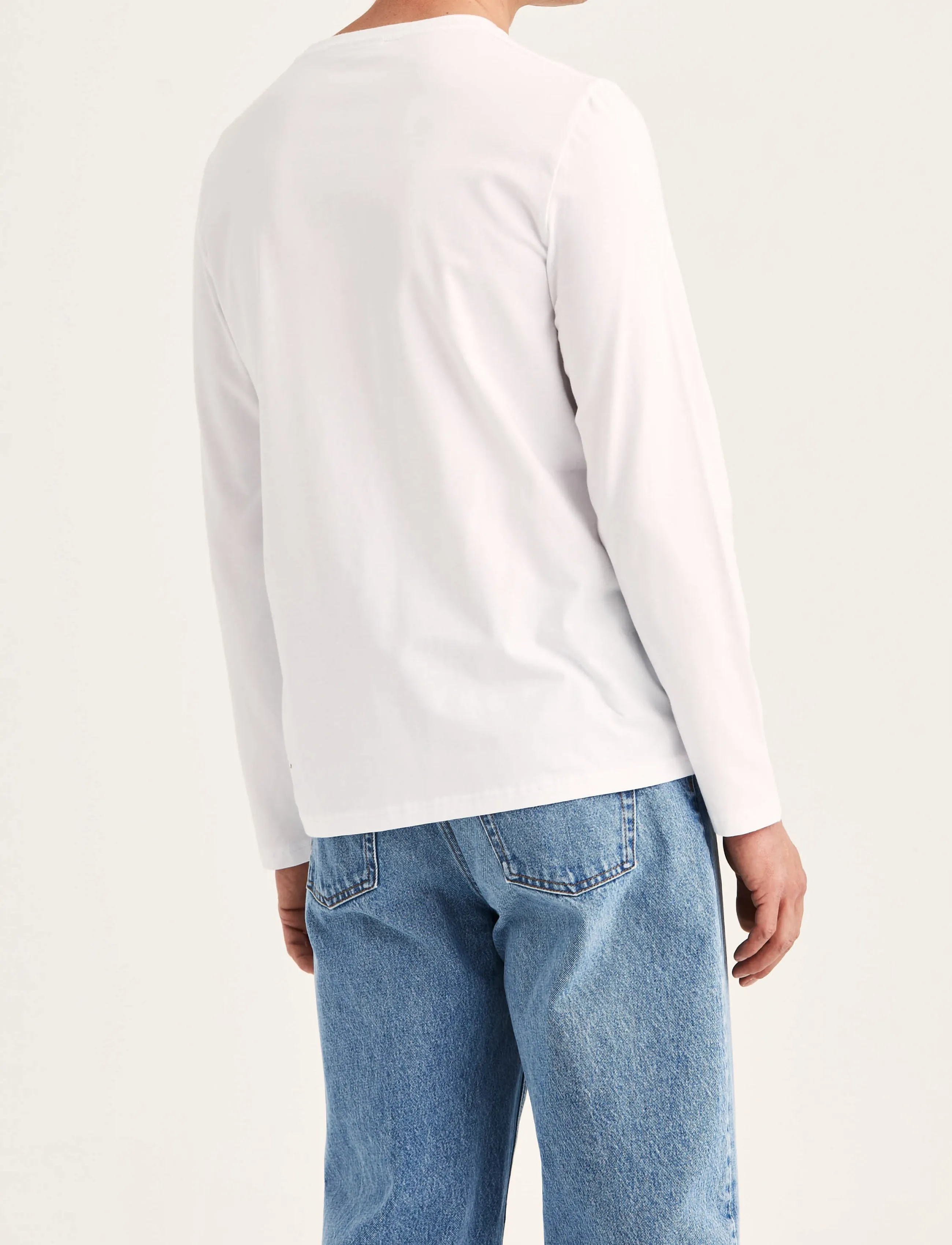 Morris - James Stretch LS Crew Neck T-Shirt - white - 4