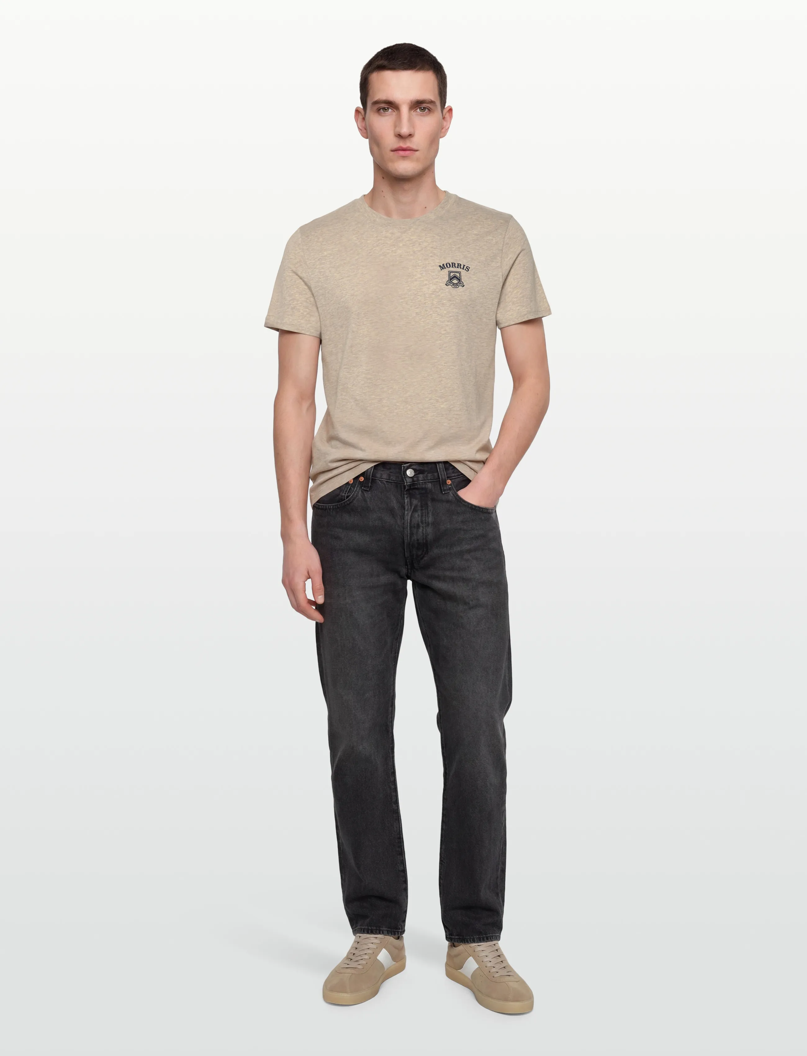 Morris Morris Jersey Tee, L, Beige, T-Shirts > Kortærmede, Herre