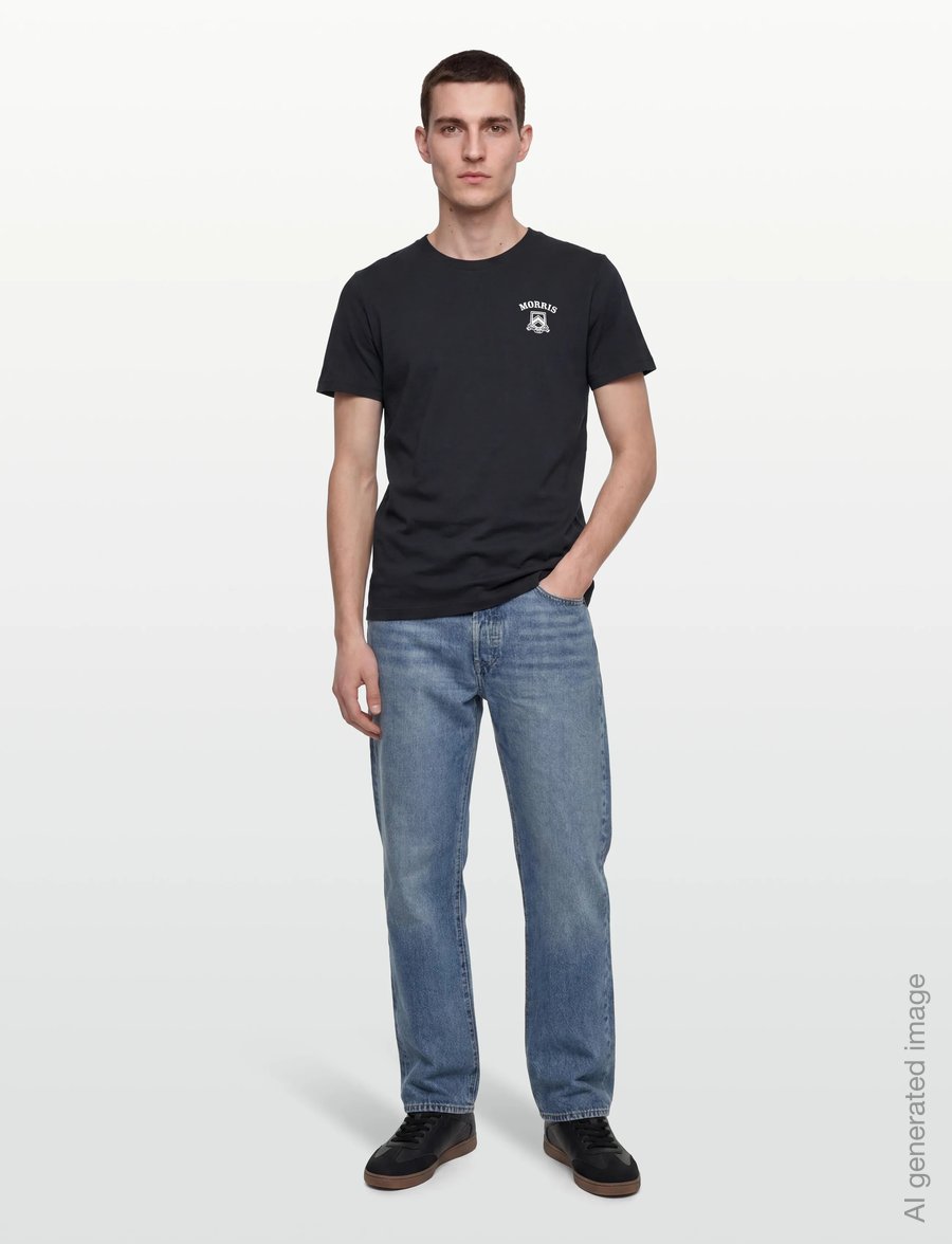 Morris - Morris Jersey Tee - kurzärmelige t-shirts - old blue - 0