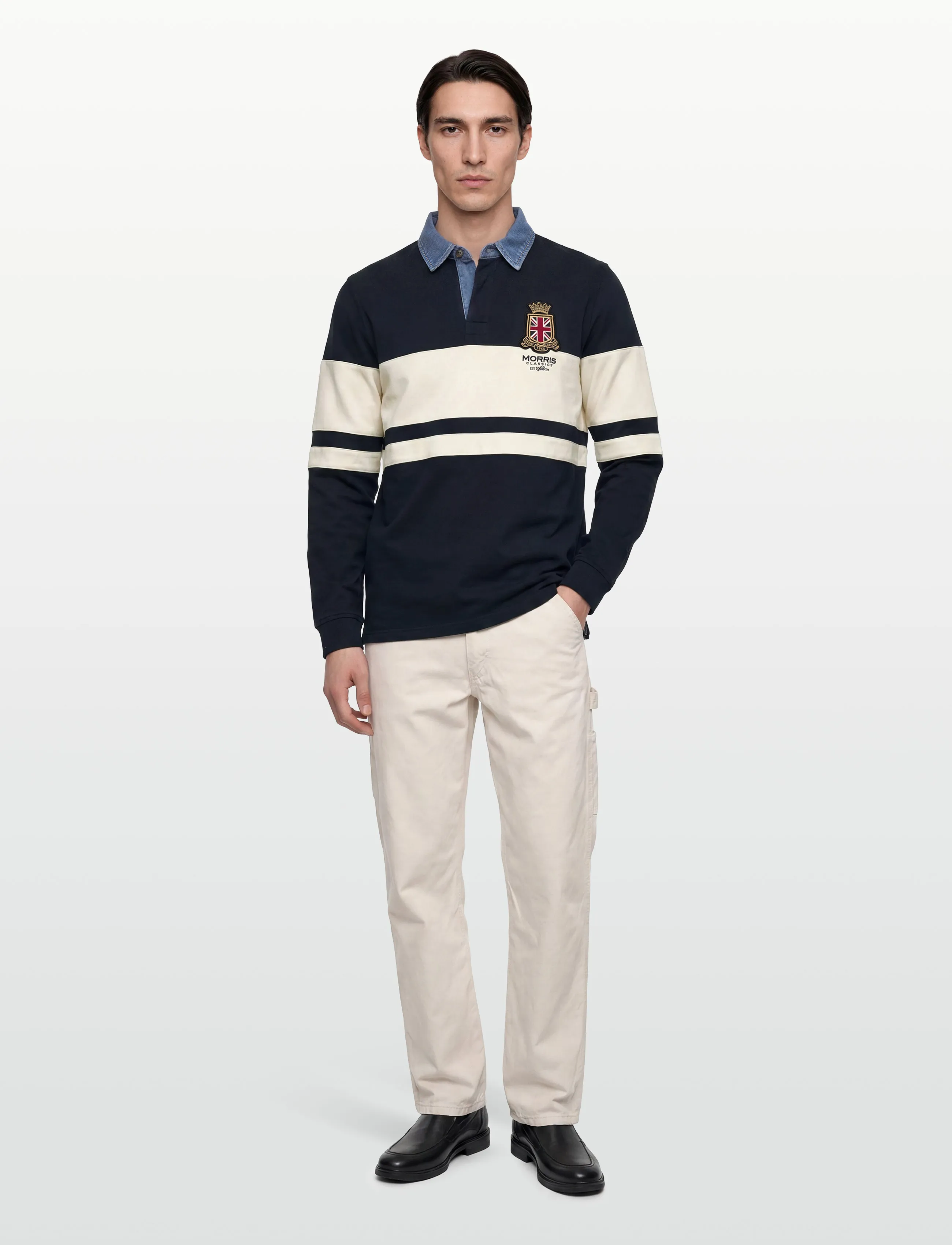 Morris Weston Rugger, XXL, Navy, Poloer > Langærmede, Herre