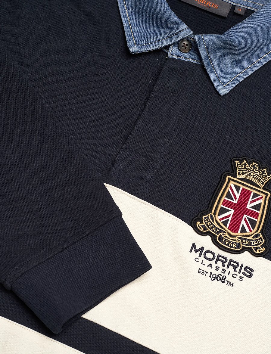 Morris - Weston Rugger - lange mouwen - old blue - 5