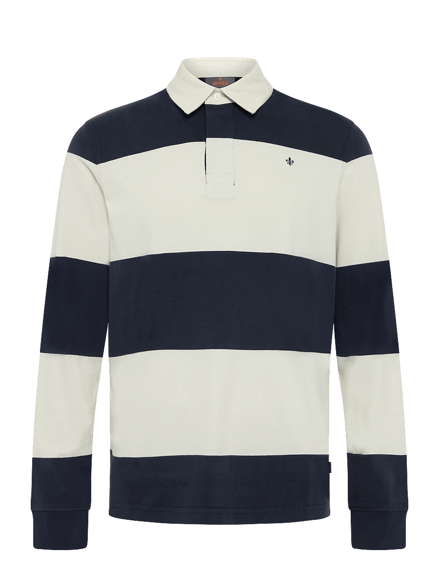 Morris - Graham Rugger - långärmade stickade pikétröjor - navy - 1