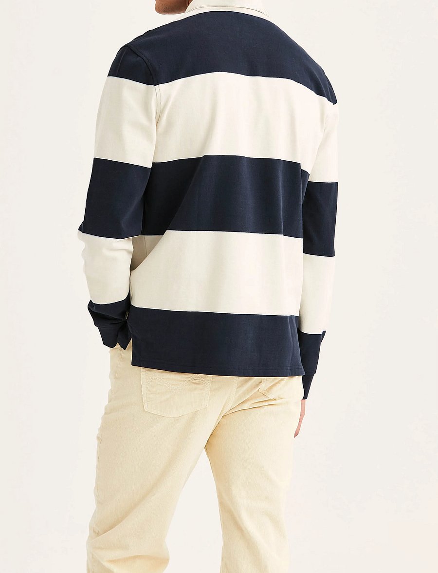 Morris - Graham Rugger - långärmade stickade pikétröjor - navy - 4