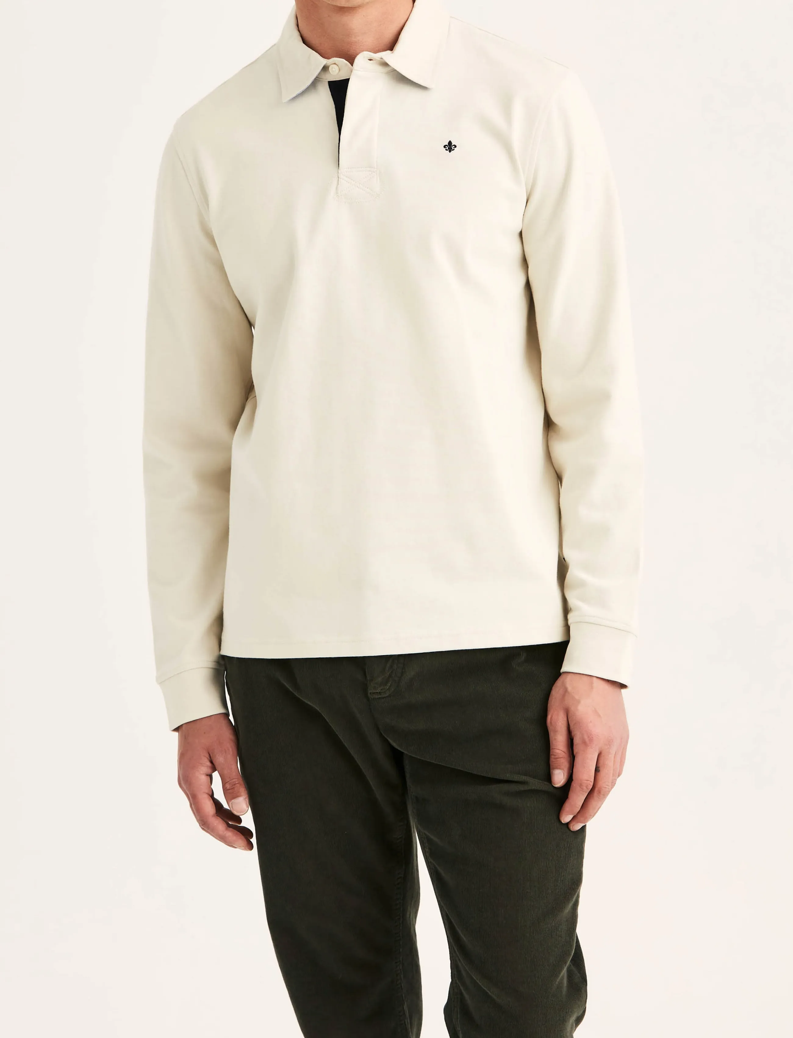 Morris - Graham Rugger - långärmade stickade pikétröjor - off white - 3