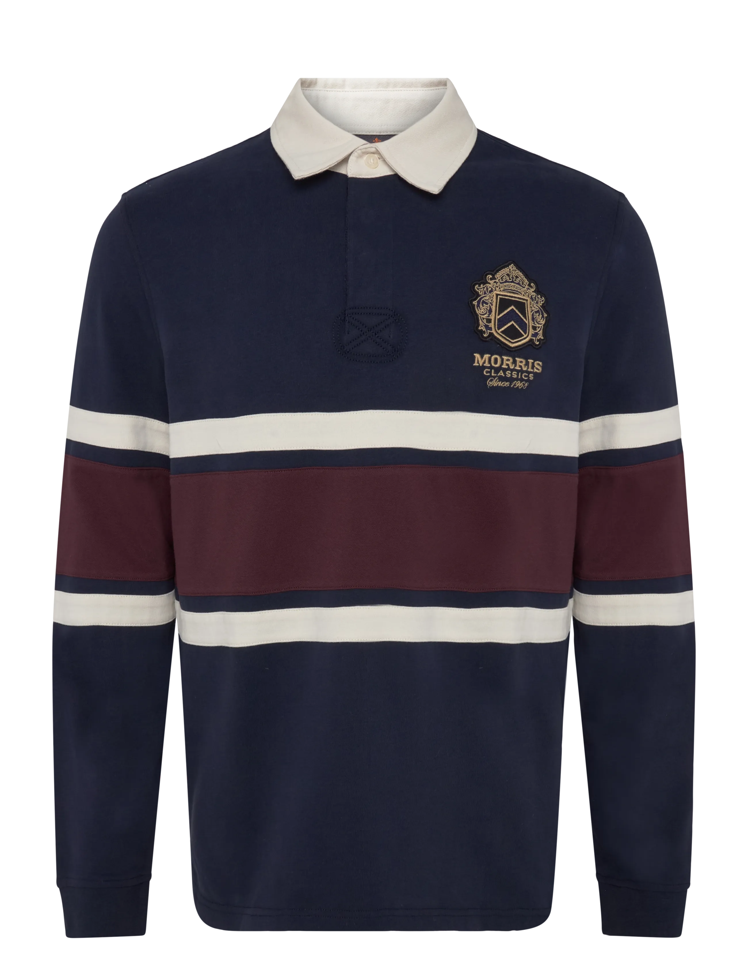 Morris - Harold Rugger - långärmade stickade pikétröjor - old blue - 1