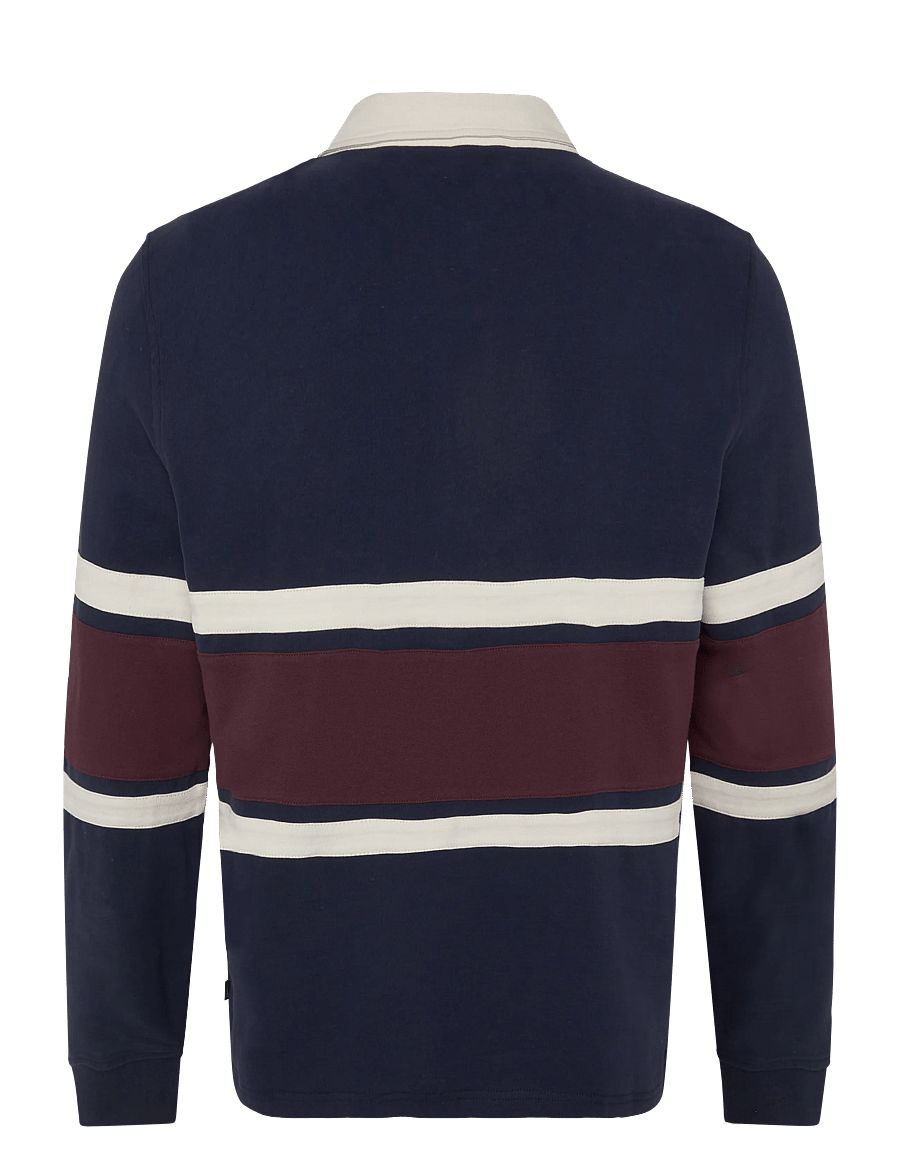 Morris - Harold Rugger - långärmade stickade pikétröjor - old blue - 2