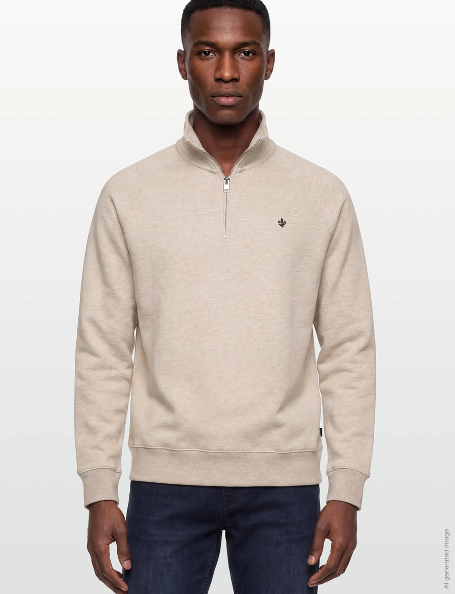 Morris - Maryon Half Zip Sweatshirt - sweatshirts - khaki - 3