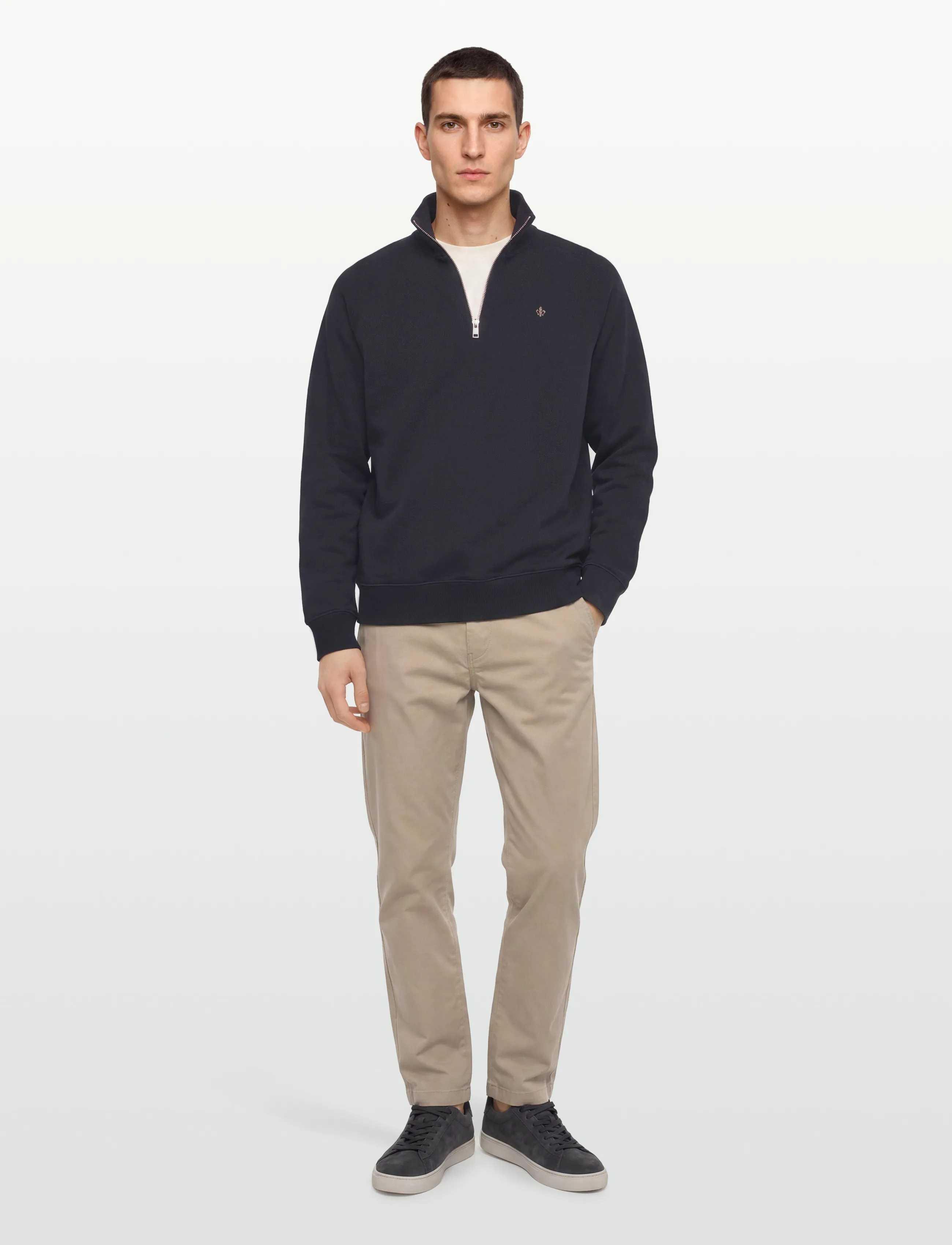 Morris Maryon Half Zip Sweatshirt - Morris Stockholm - OLD BLUE / navy