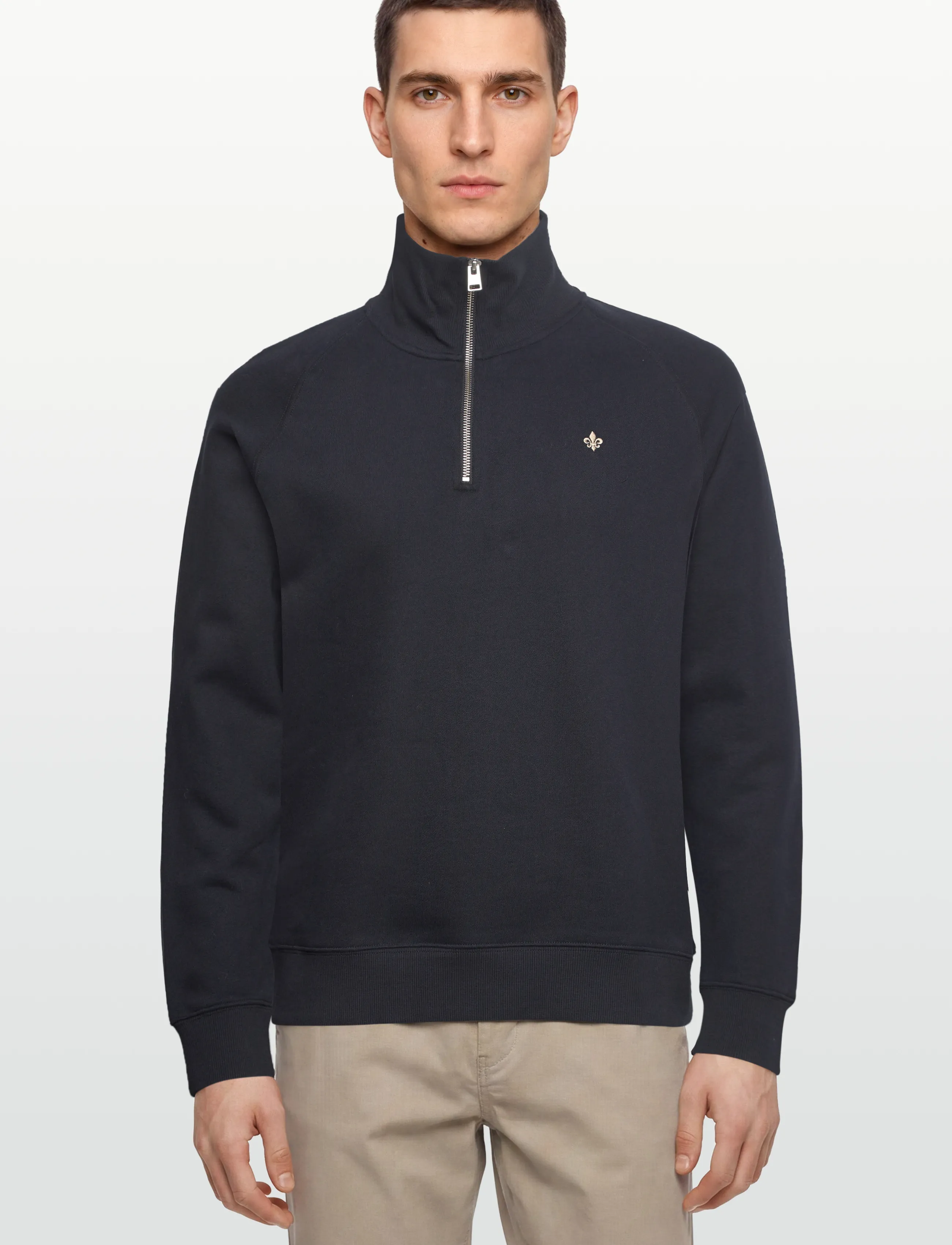 Morris - Maryon Half Zip Sweatshirt - sweatshirts - old blue - 3