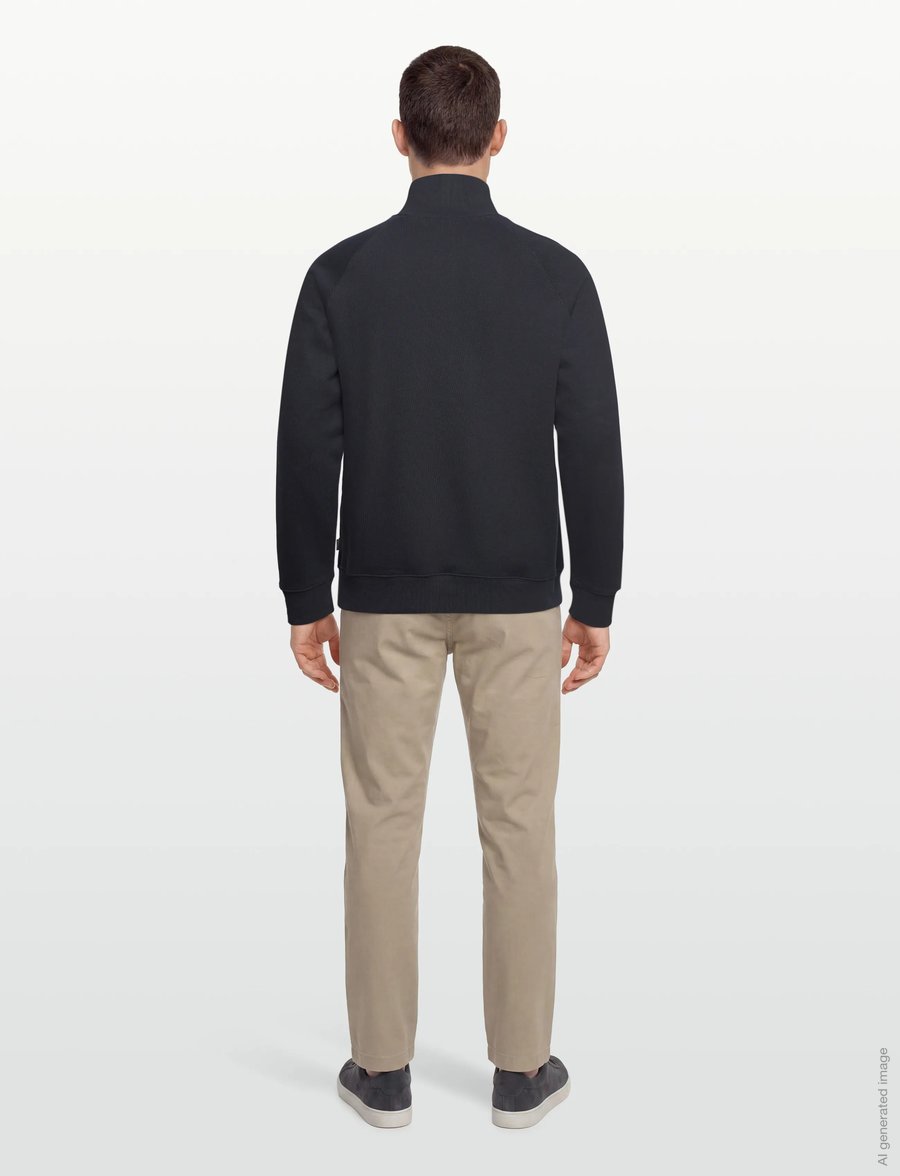 Morris - Maryon Half Zip Sweatshirt - sweatshirts - old blue - 4