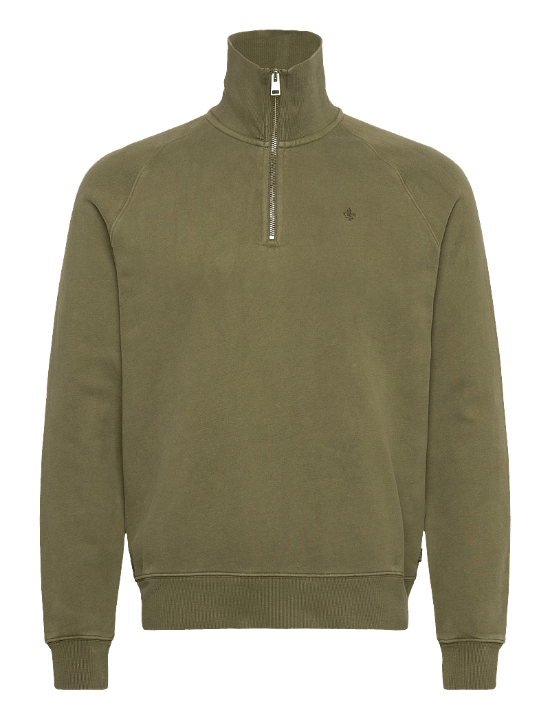 Morris - Maryon Half Zip Washed Sweatshirt - osta olukorra järgi - olive - 0