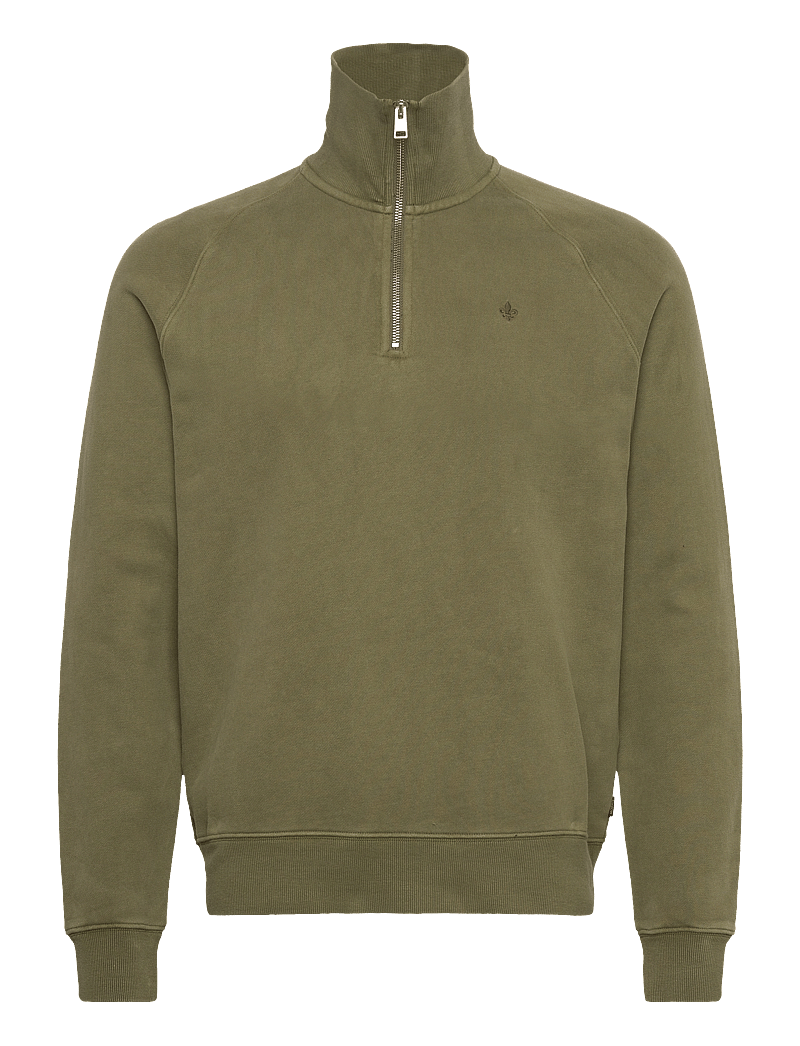 Morris - Maryon Half Zip Washed Sweatshirt - nach anlass kaufen - olive - 0