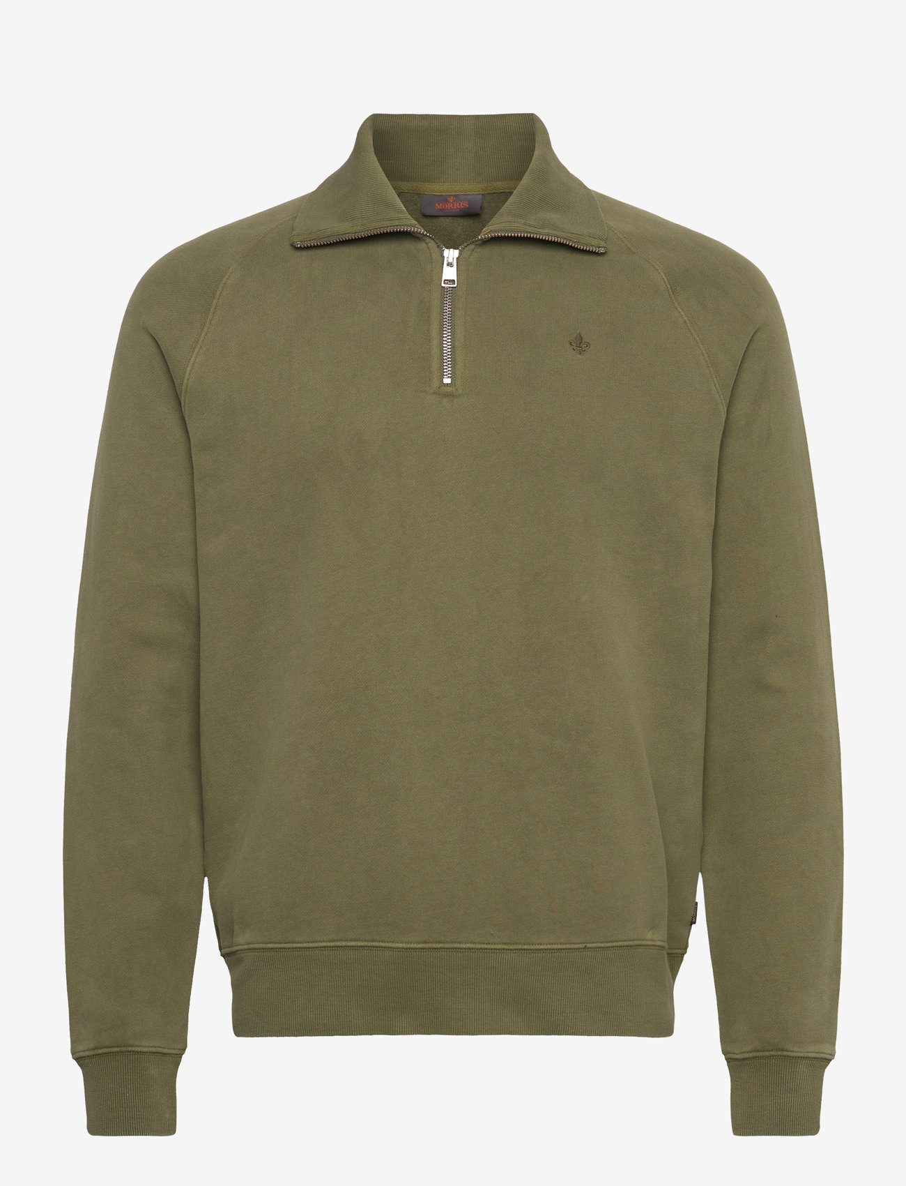 Morris - Maryon Half Zip Washed Sweatshirt - osta olukorra järgi - olive - 2
