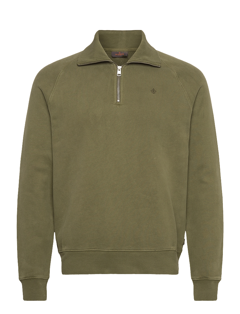 Morris - Maryon Half Zip Washed Sweatshirt - nach anlass kaufen - olive - 2