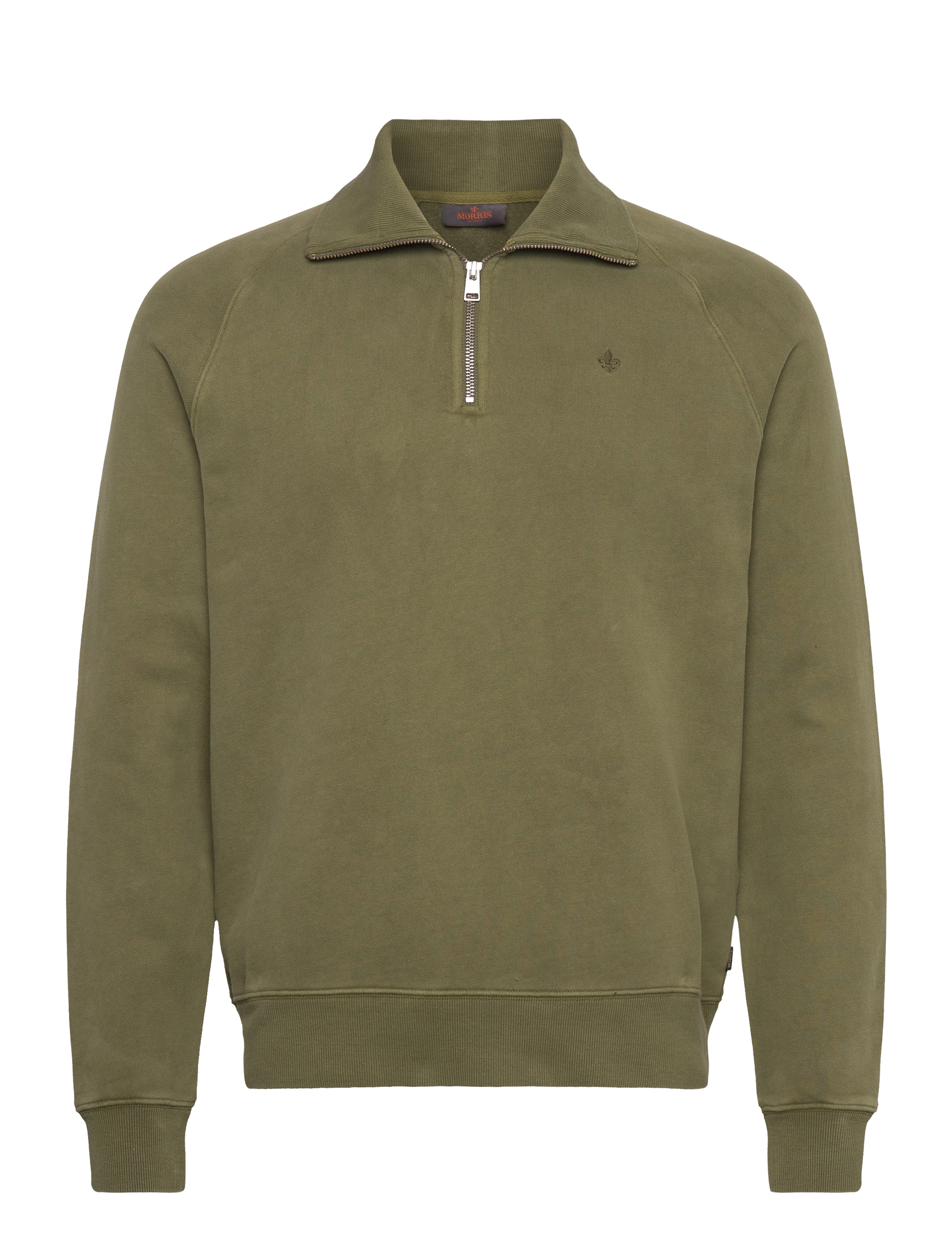 Morris - Maryon Half Zip Washed Sweatshirt - sweatshirts - olive - 2