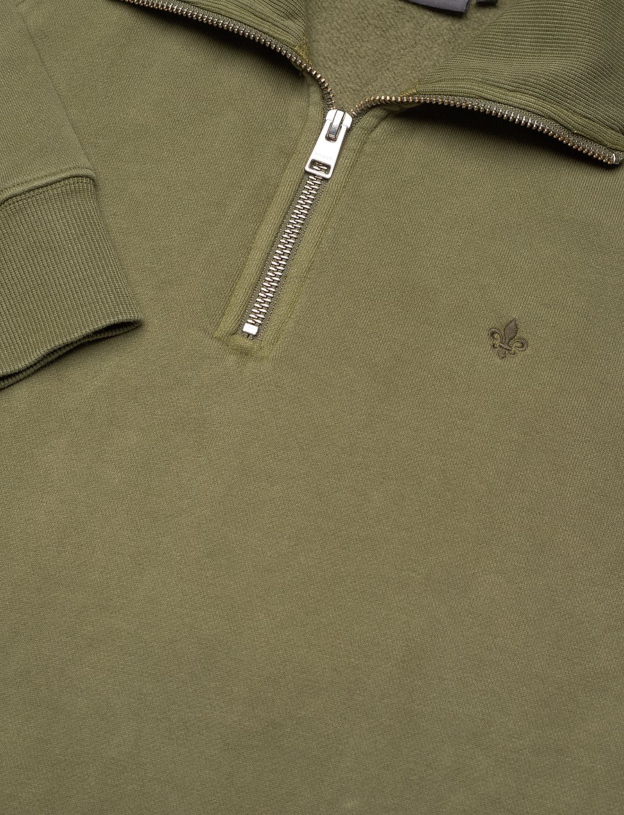 Morris - Maryon Half Zip Washed Sweatshirt - nach anlass kaufen - olive - 3