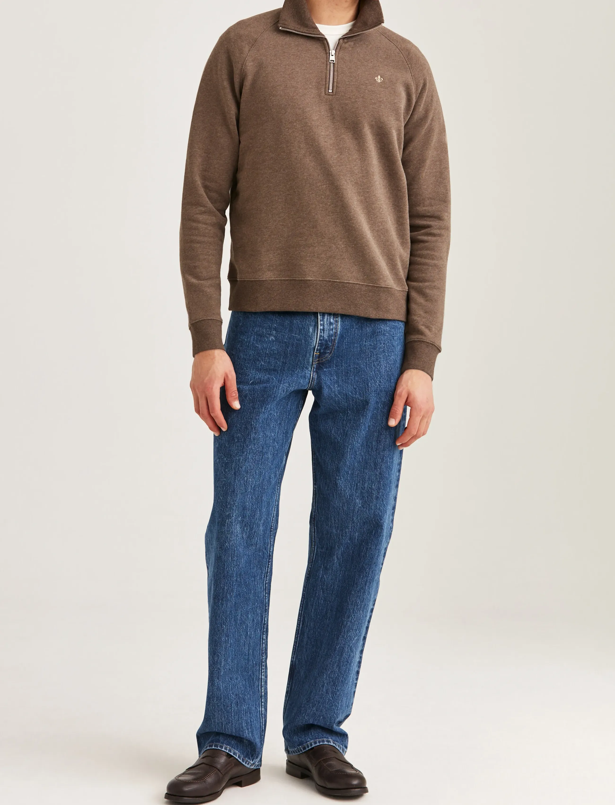 Morris - Maryon Half Zip Sweatshirt - sweatshirts - brown - 4