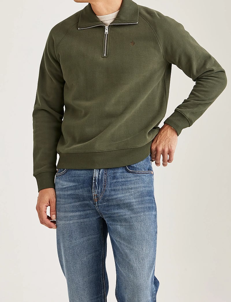 Morris - Maryon Half Zip Sweatshirt - half zip-tröjor - olive - 0