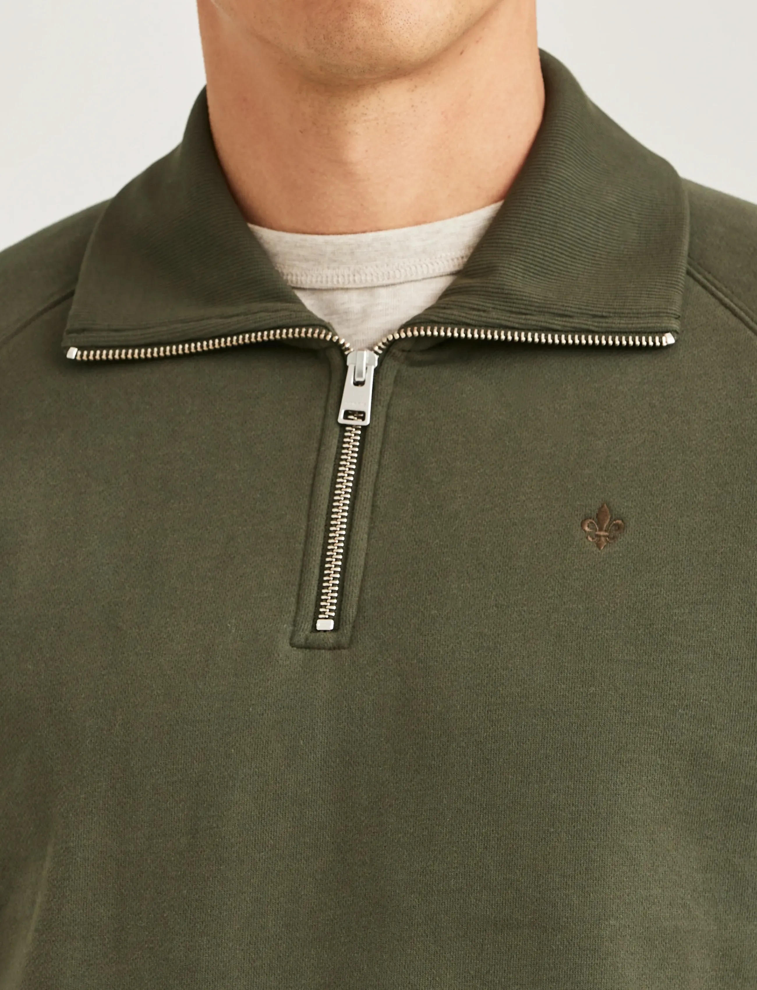 Morris - Maryon Half Zip Sweatshirt - dressipluusid - olive - 5