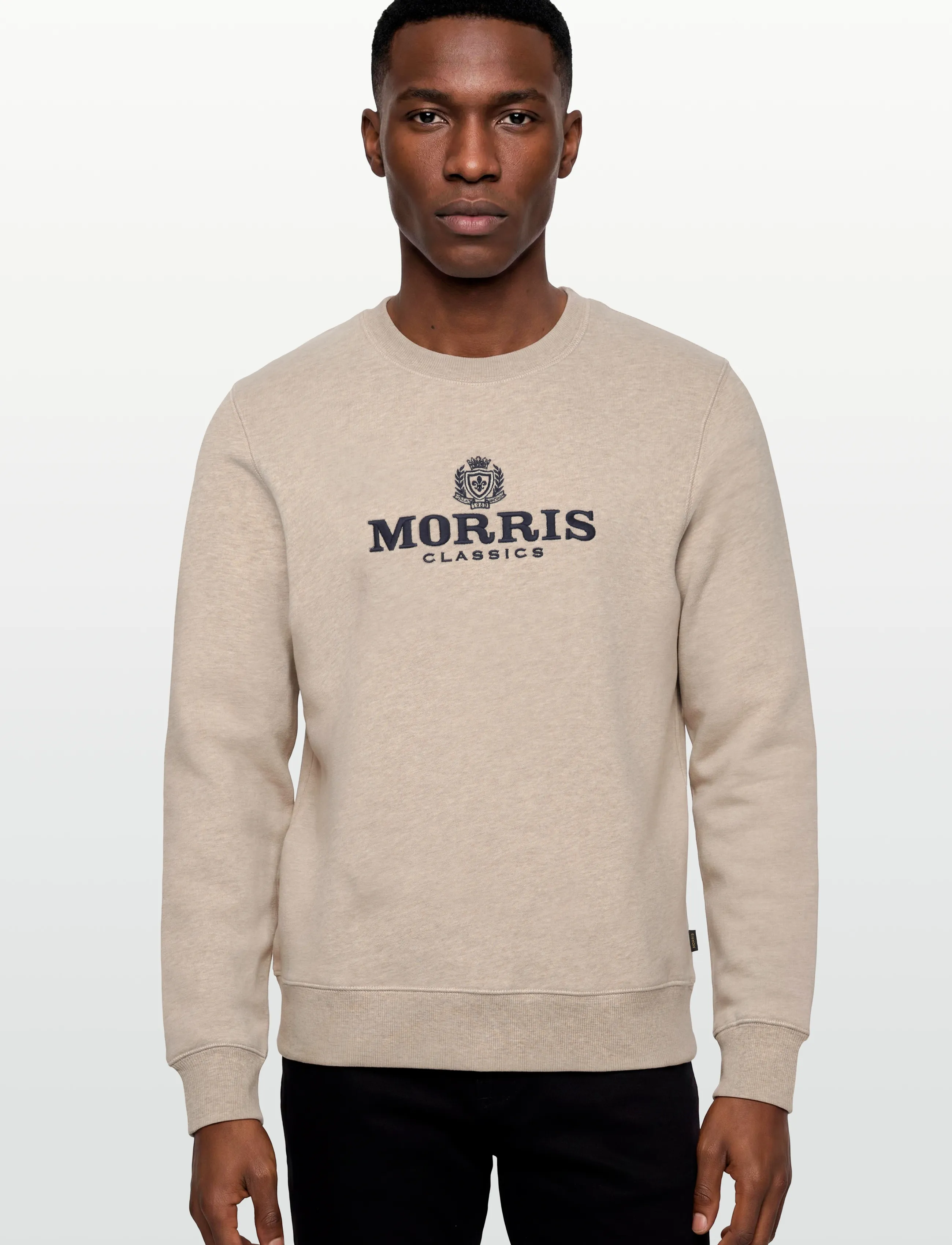 Morris - Brian Logo Crew Neck Sweatshirt - shop by occasion - khaki - 3
