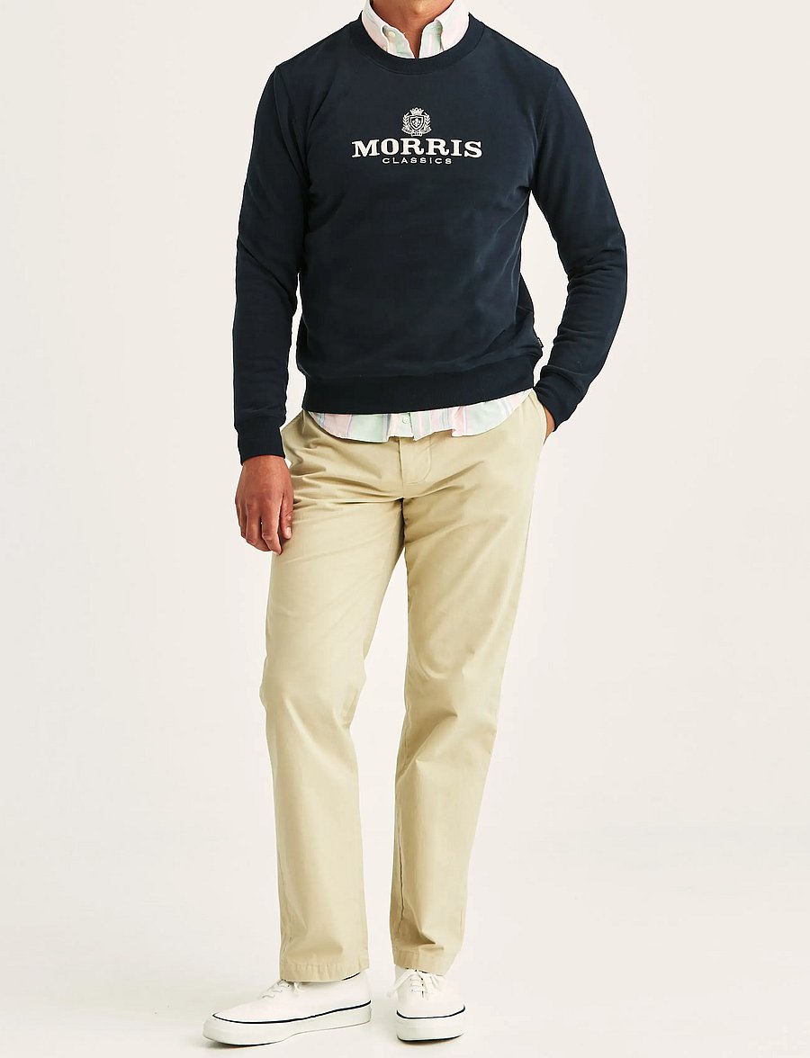 Morris - Brian Logo Crew Neck Sweatshirt - dressipluusid - old blue - 3
