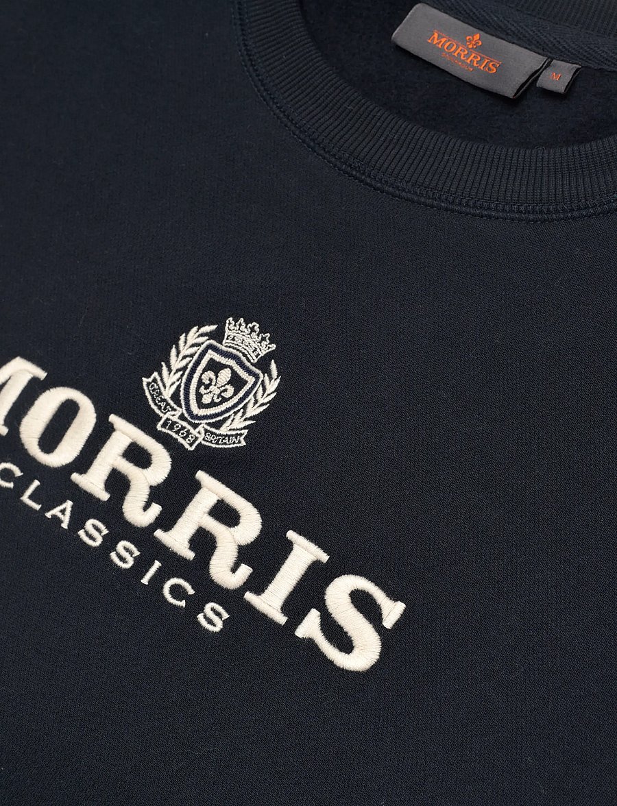 Morris - Brian Logo Crew Neck Sweatshirt - dressipluusid - old blue - 5
