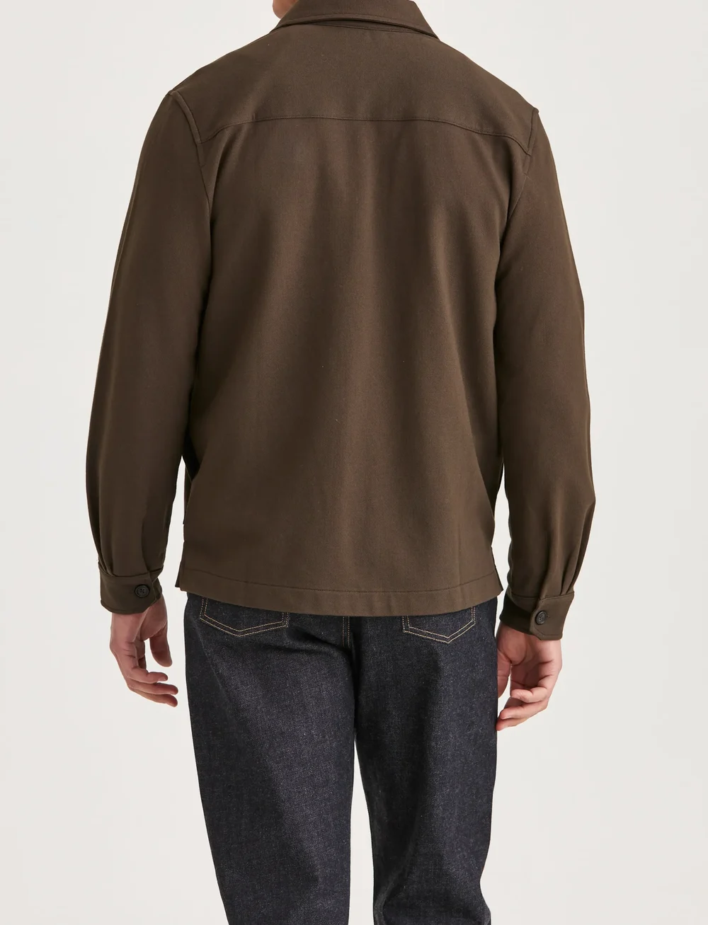 Morris - Andrew Jersey Overshirt - light jackets - brown - 4
