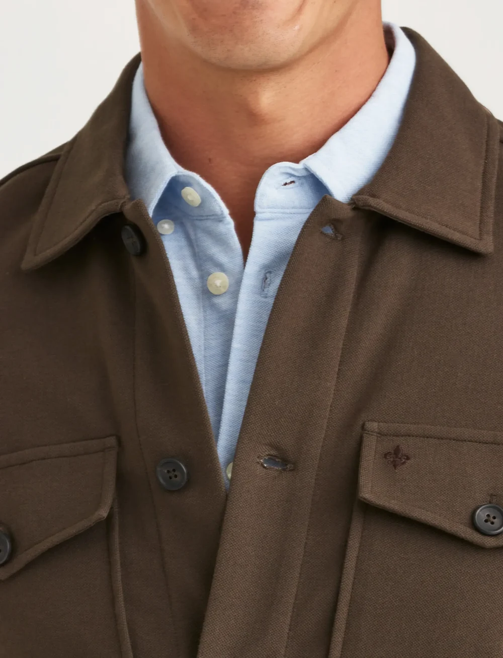 Morris - Andrew Jersey Overshirt - light jackets - brown - 5